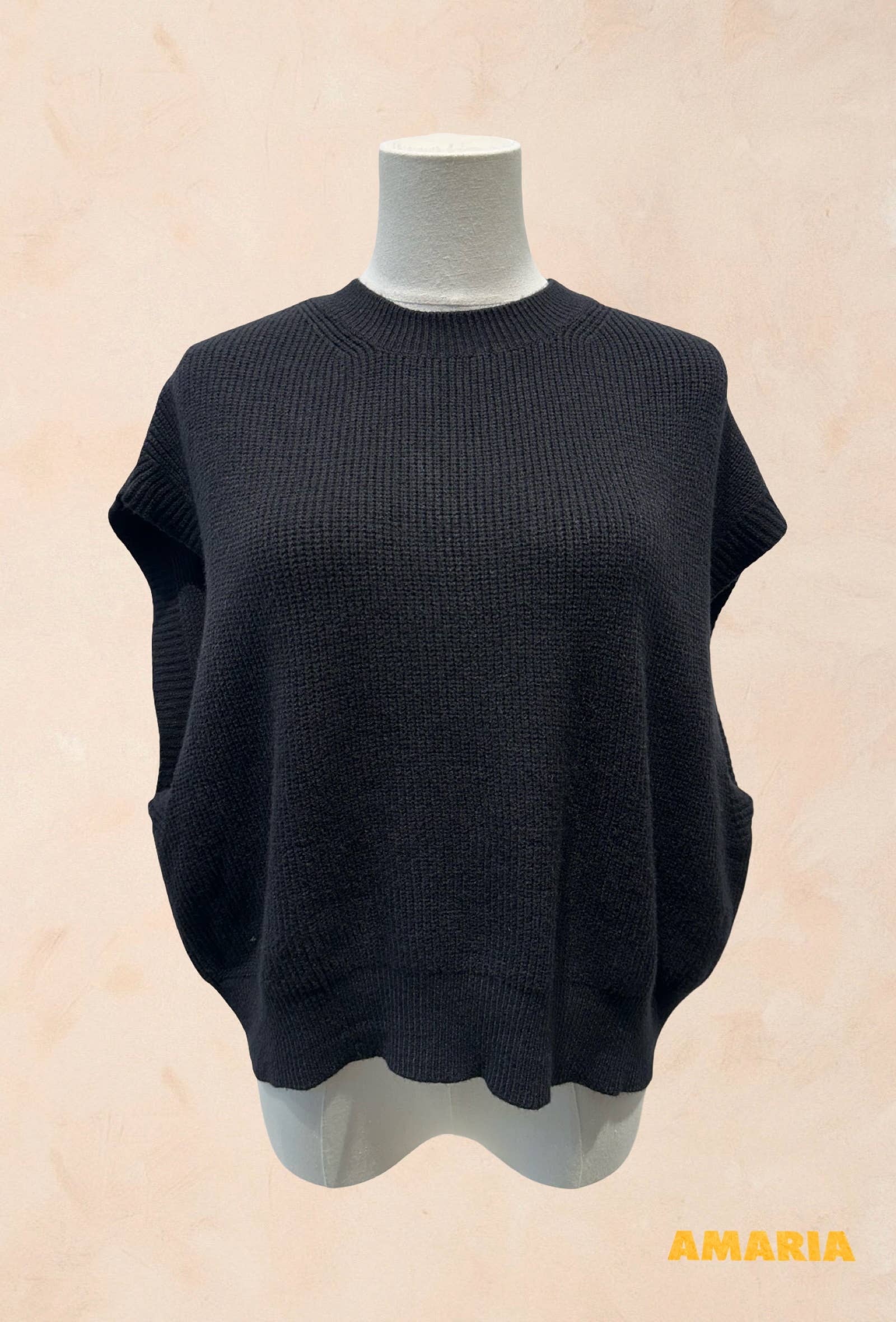 Pull Sans Manches Oversize en Maille – VISCOSE