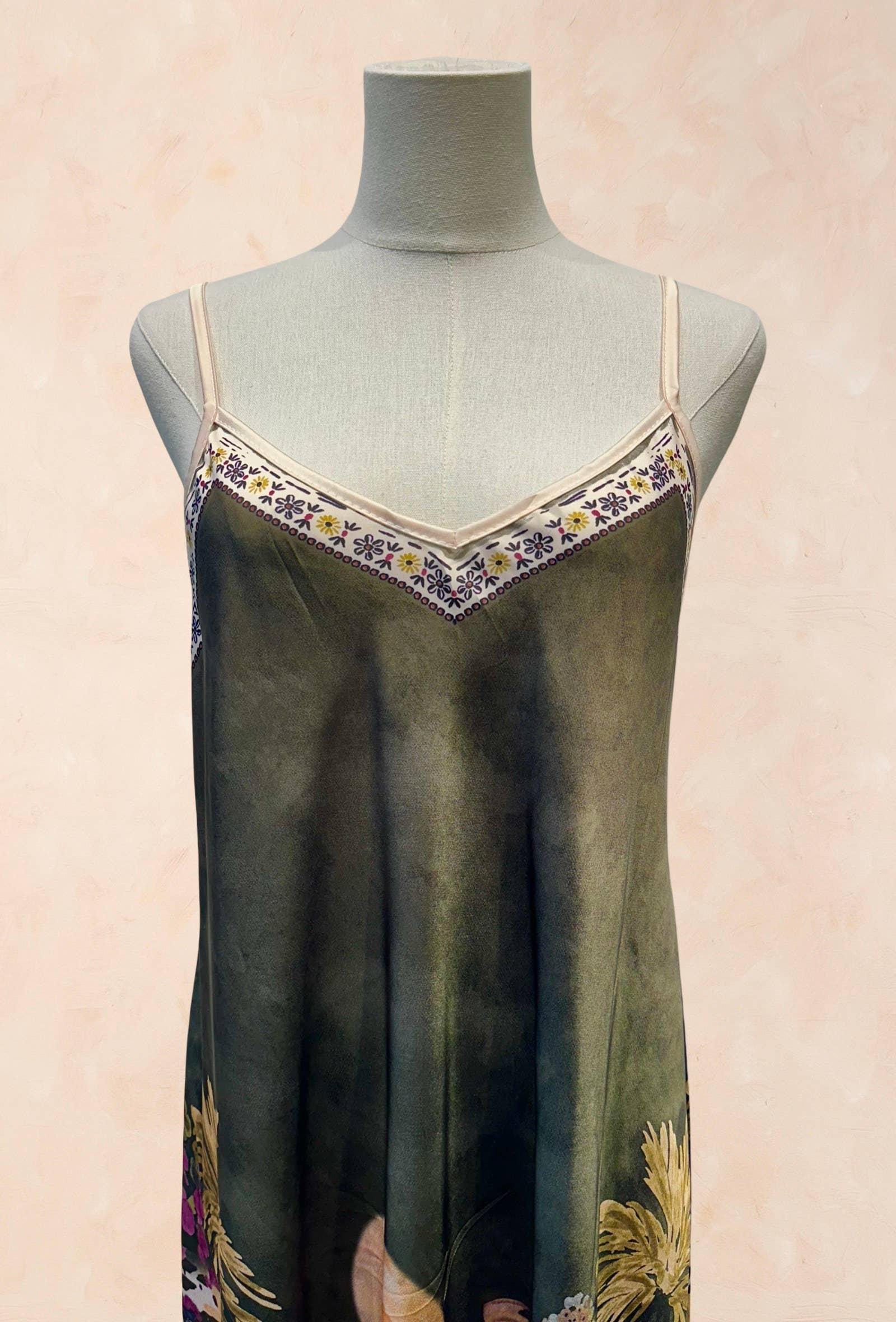 Robe bohème à bretelles – Imprimé paysage méditerrané