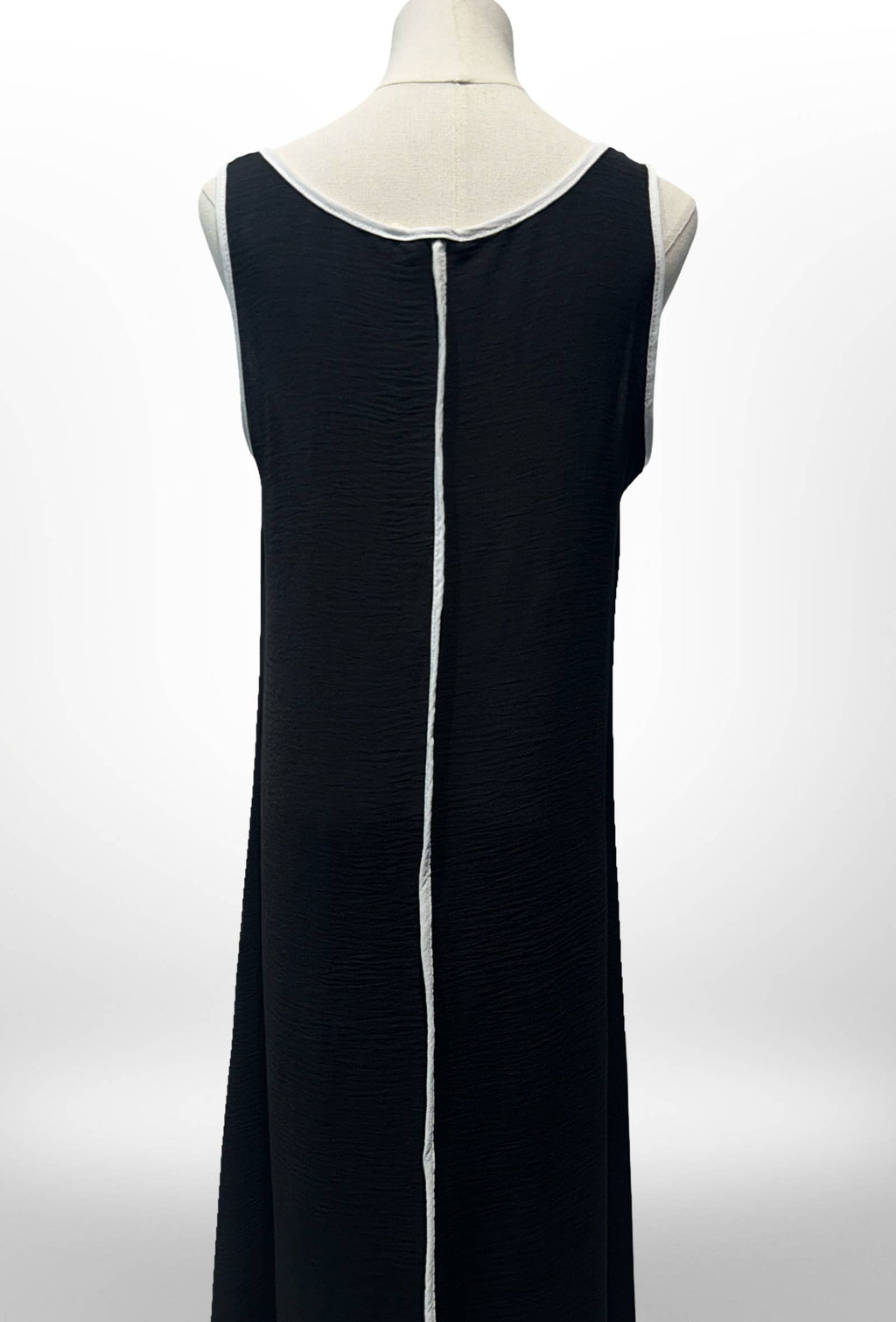 Robe Longue Sans Manches à Rayures Contrastées