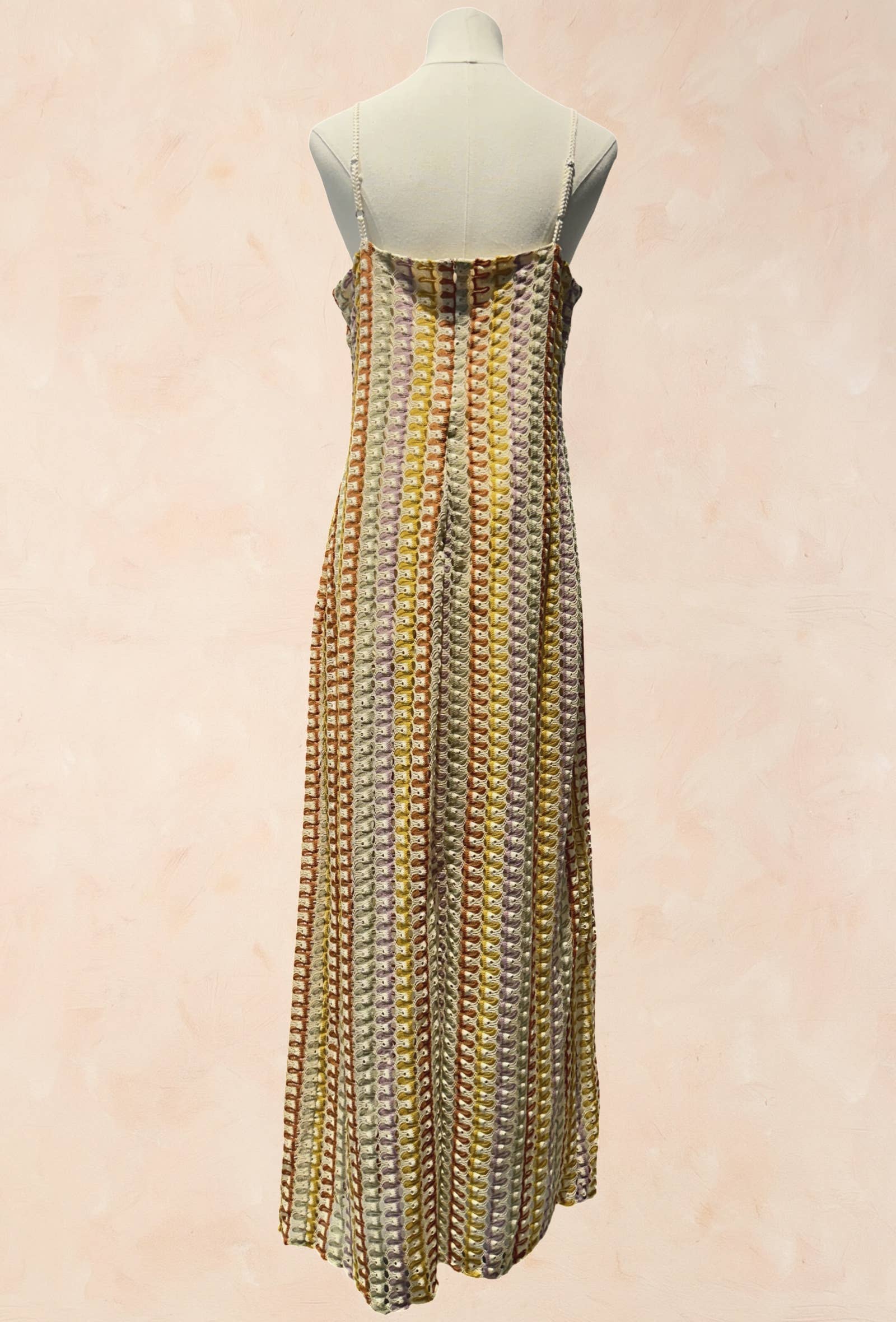 Robe longue crochet multicolore