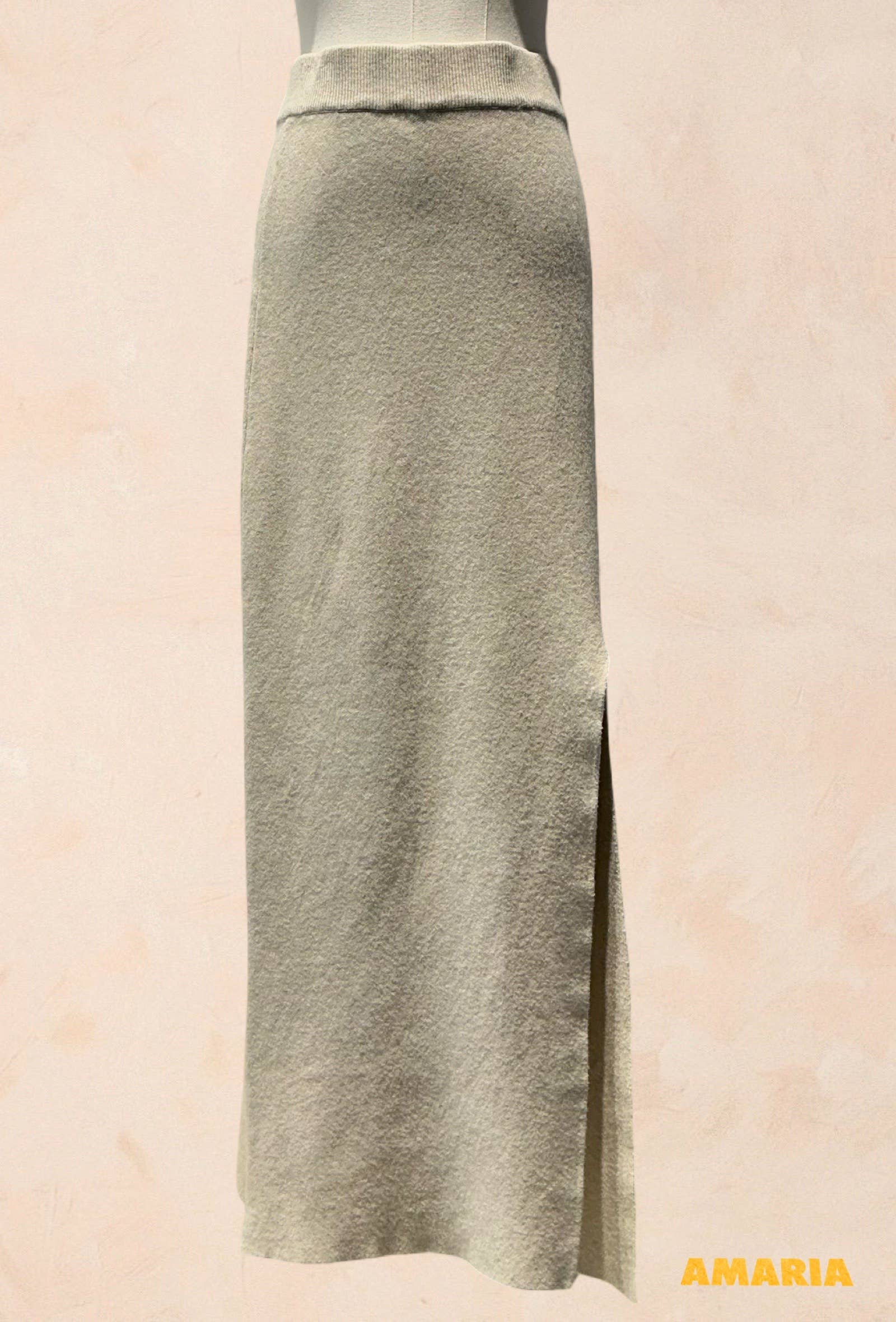Jupe Longue en Maille – Fendue sur le Côté VISCOSE