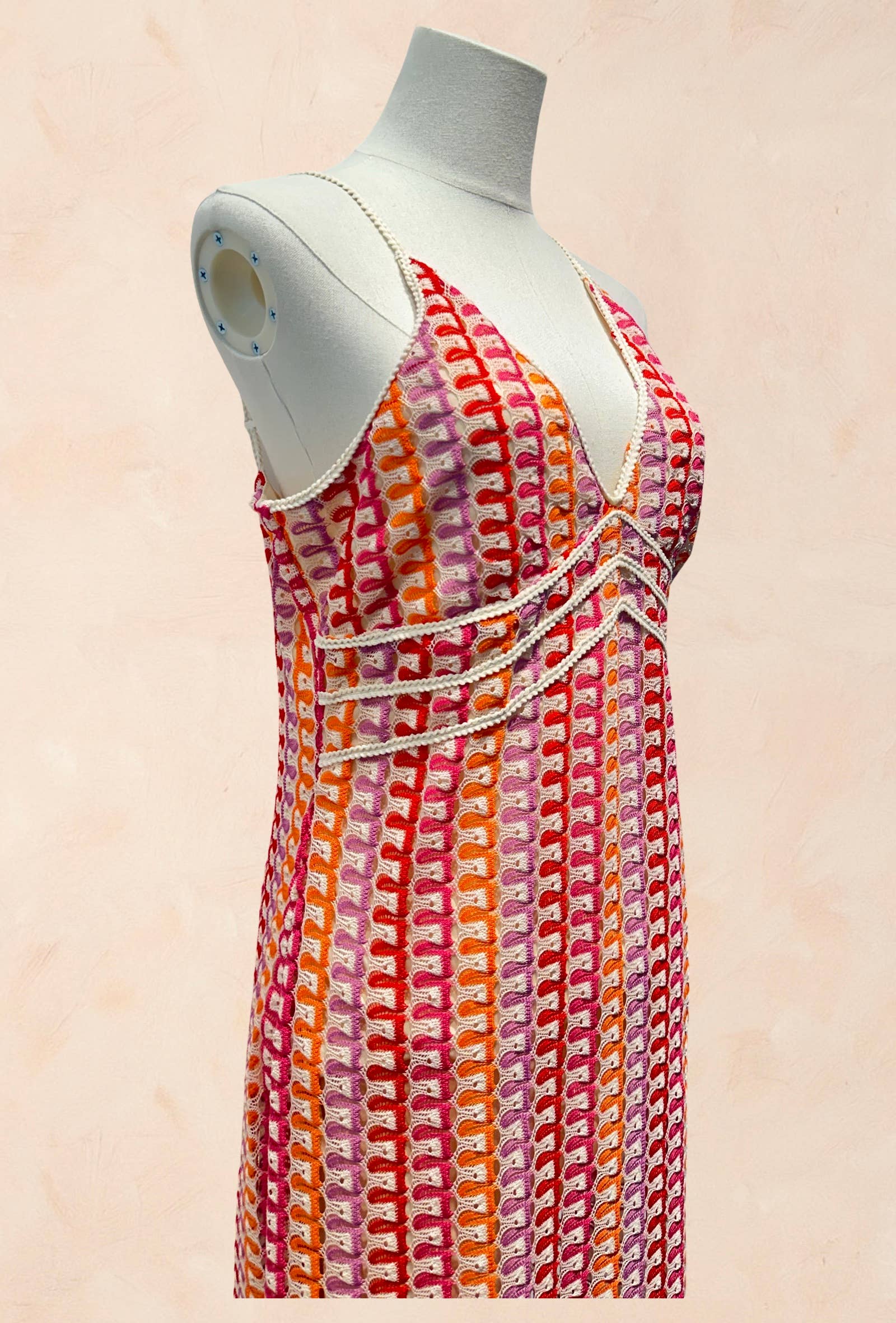 Robe longue crochet multicolore