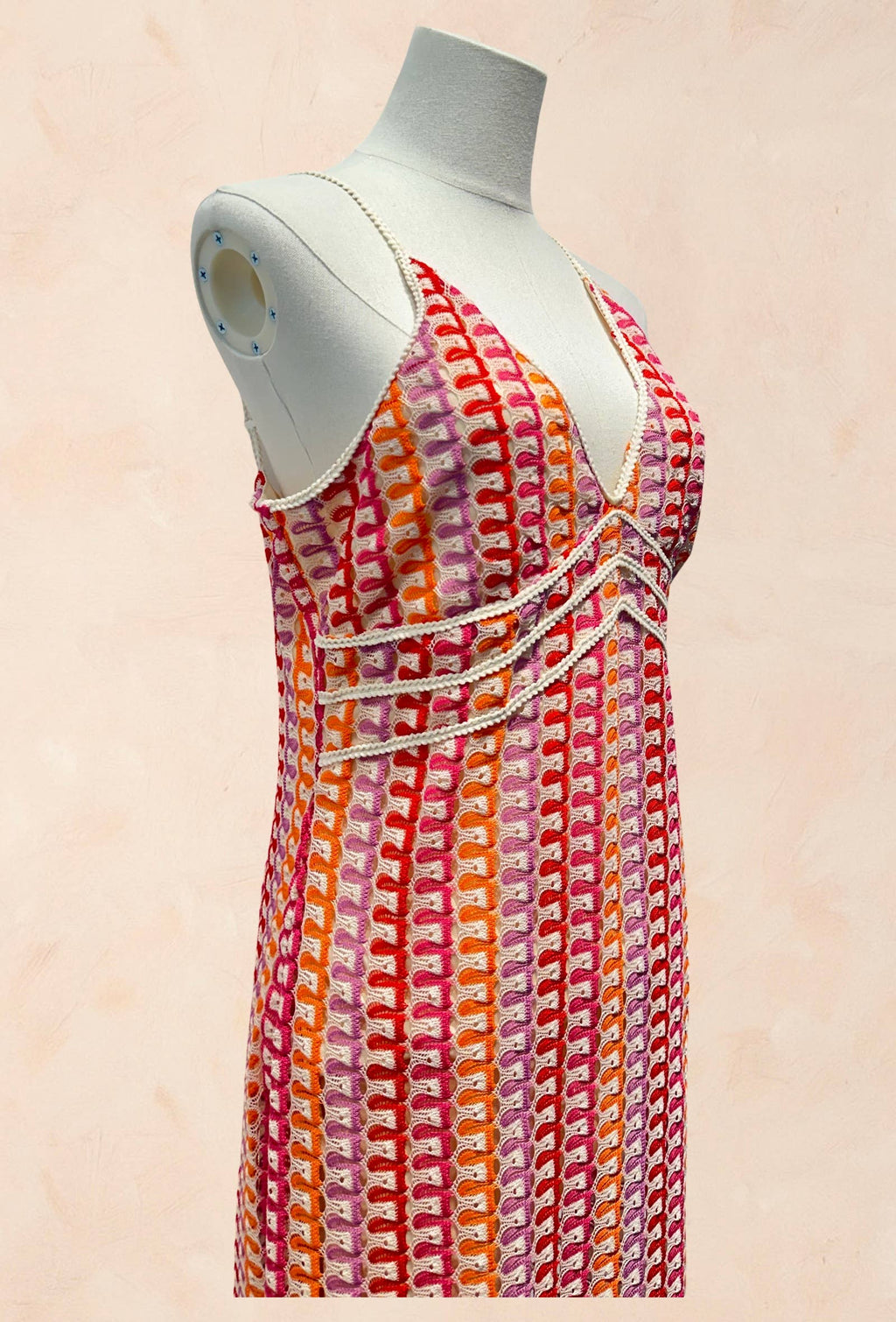 Robe longue crochet multicolore
