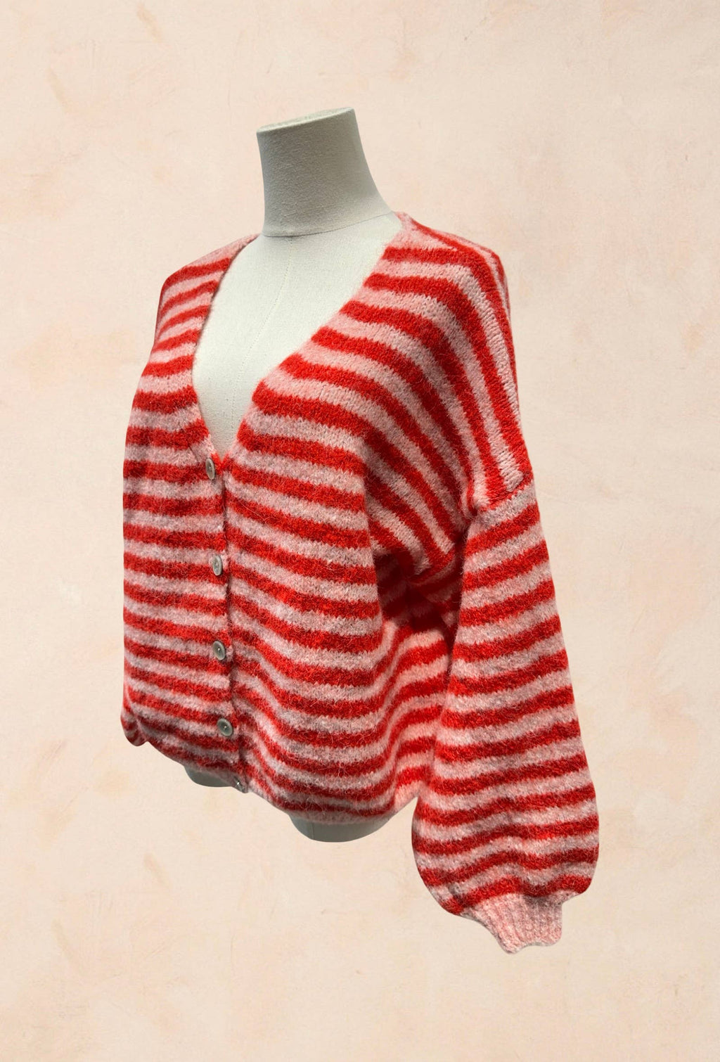 Gilet rayé oversize en maille douce LAINE