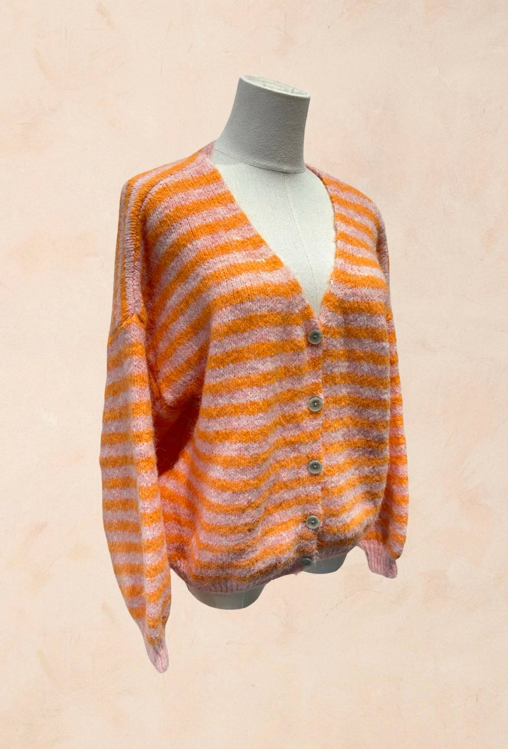 Gilet rayé oversize en maille douce LAINE