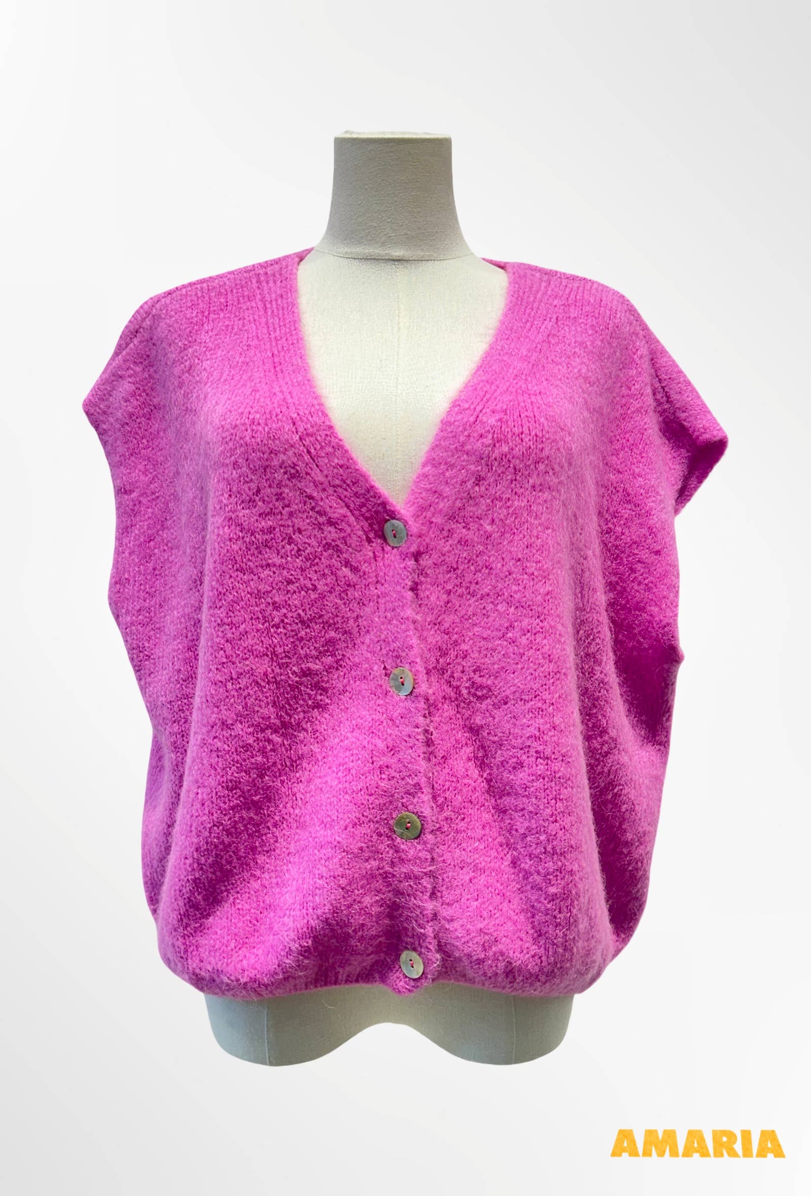 Gilet Sans Manches – Maille Douce Boutons ALPAGA