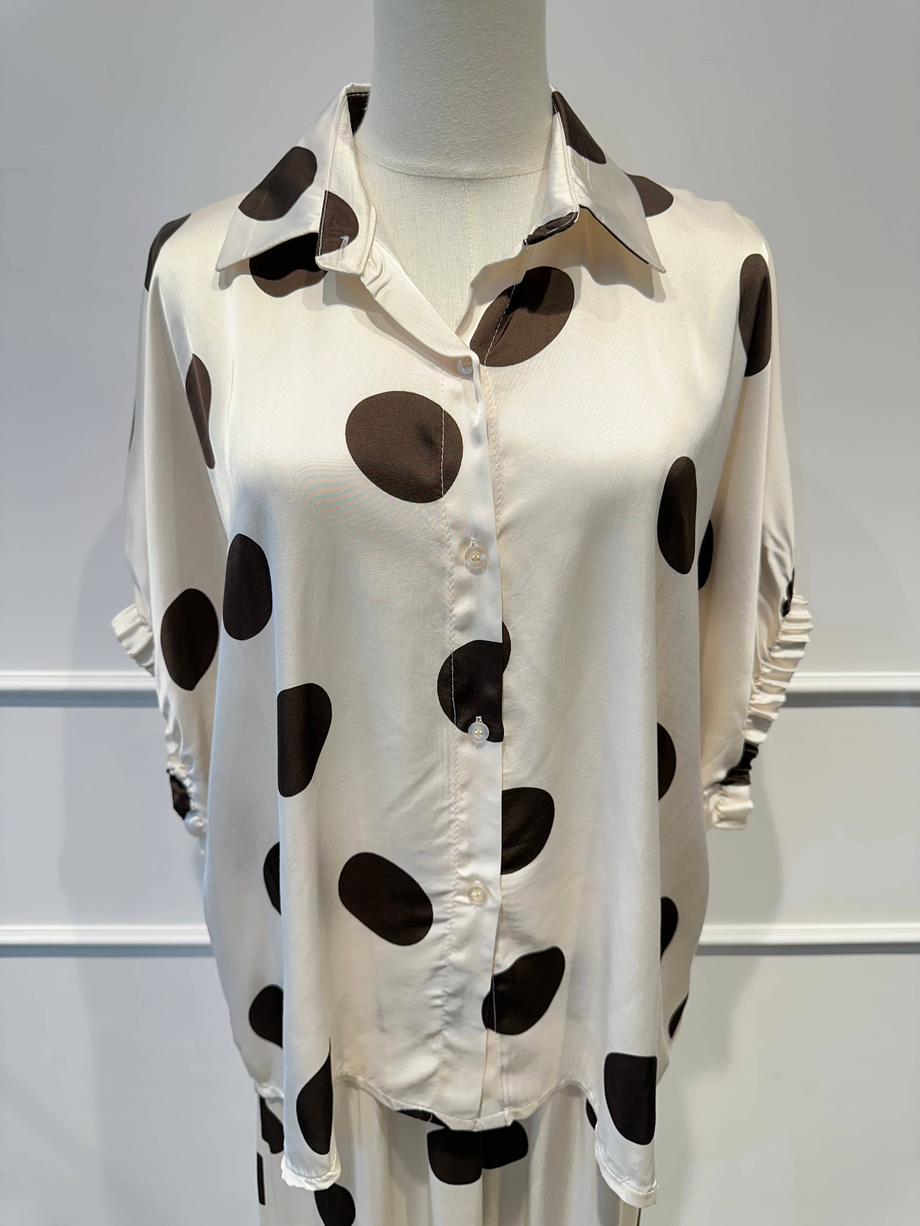 Ensemble fluide à pois oversize – % Viscose