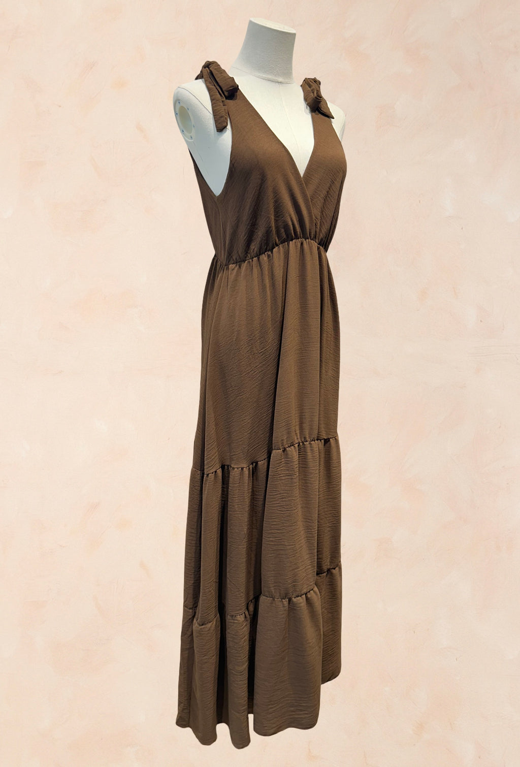 Robe longue à nouer aux épaules - Viscose