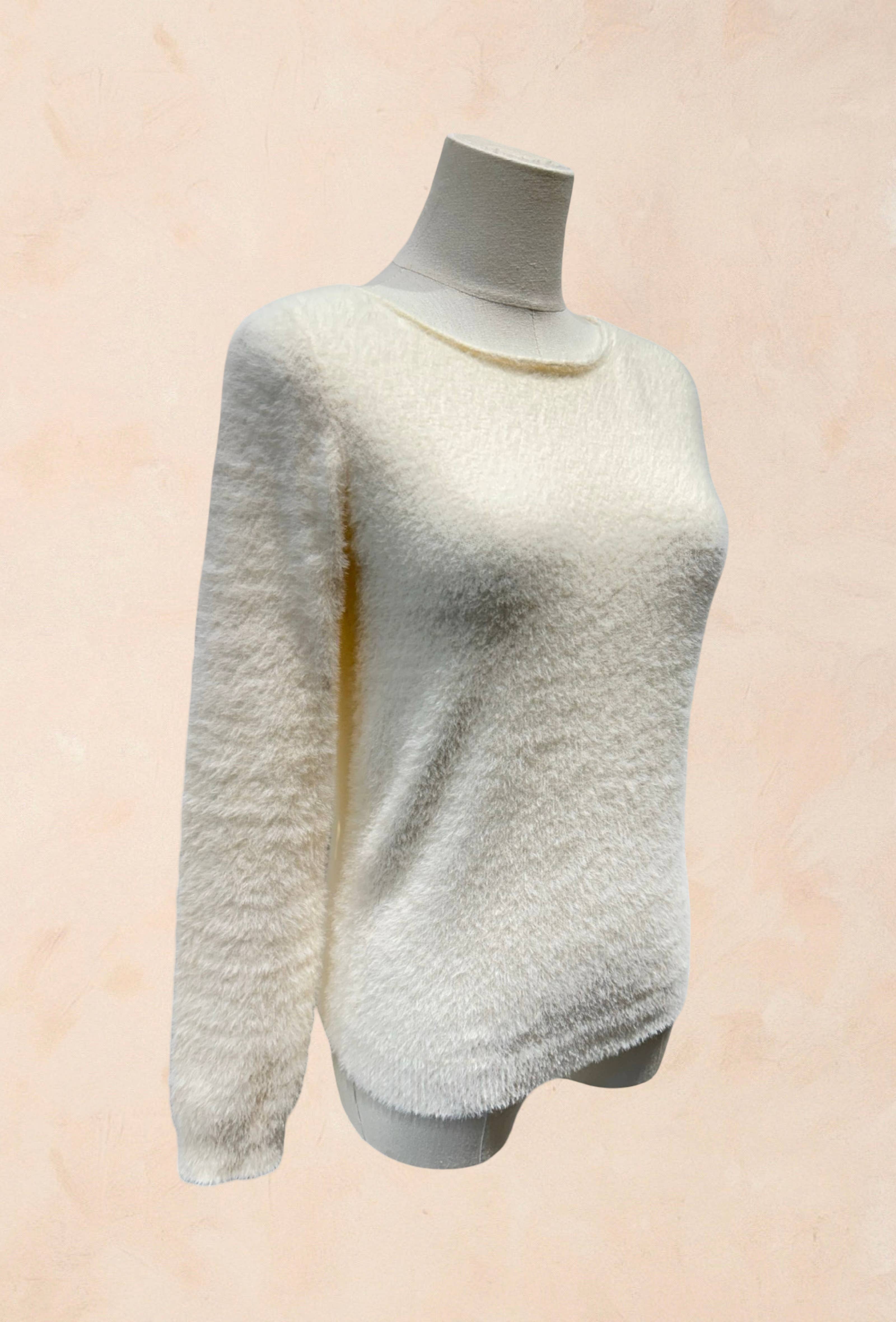 Pull Tout Doux Effet Peluche Manches Longues