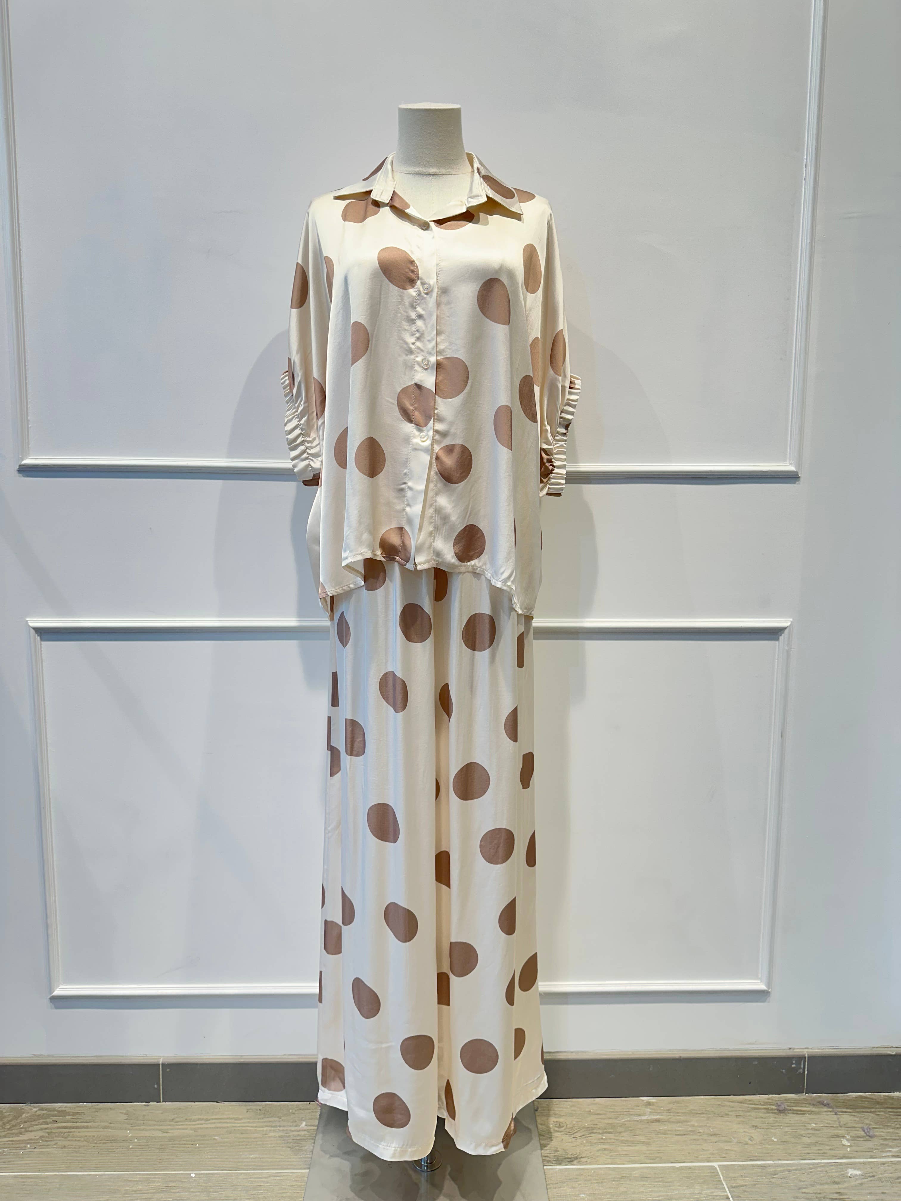 Ensemble fluide à pois oversize – % Viscose