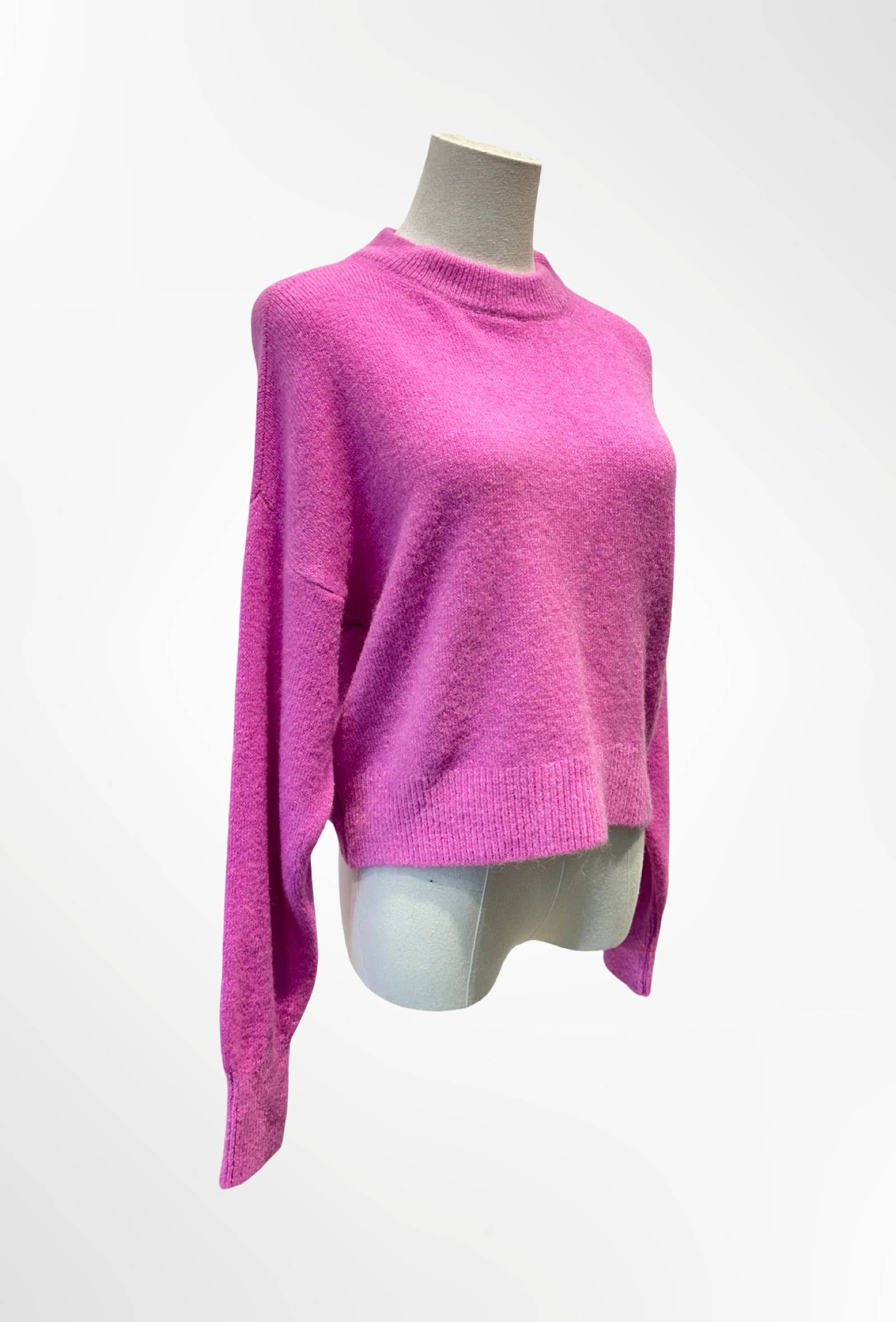 Pull Cropped Col Montant Maille Douce ALPAGA