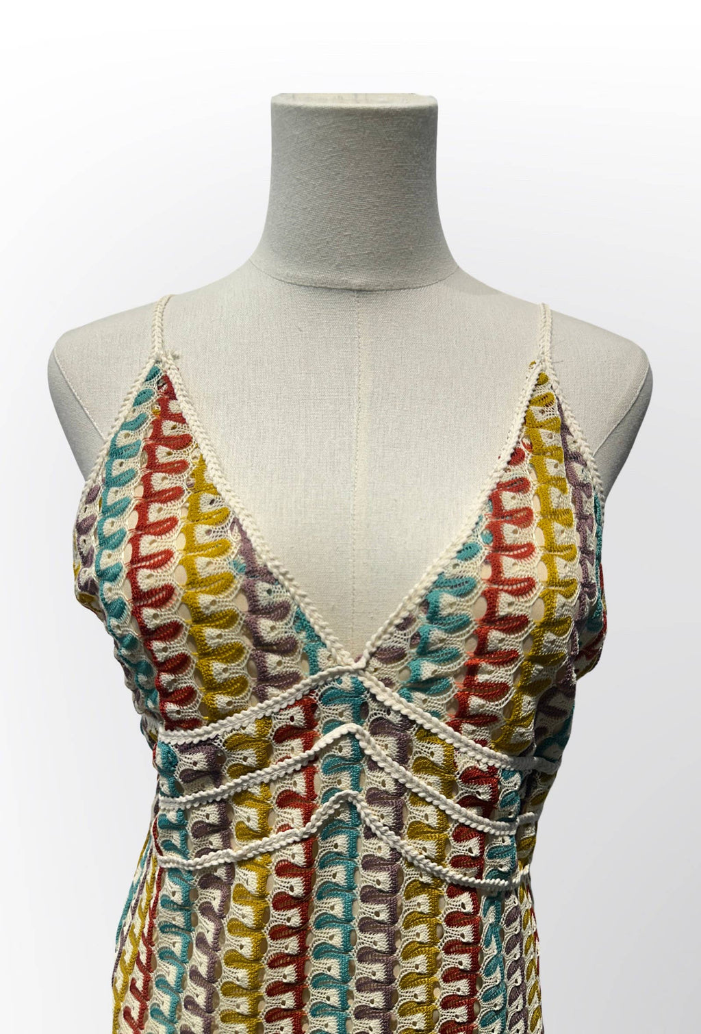 Robe longue crochet multicolore