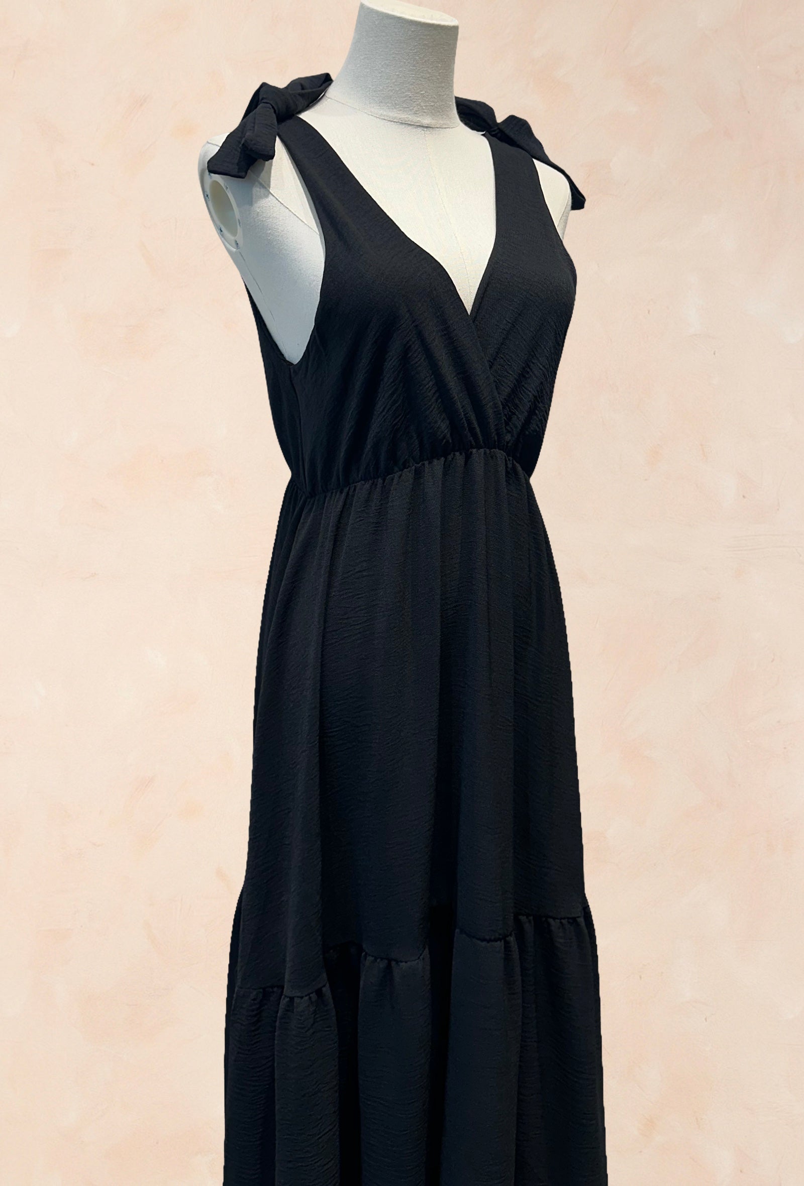 Robe longue à nouer aux épaules - Viscose
