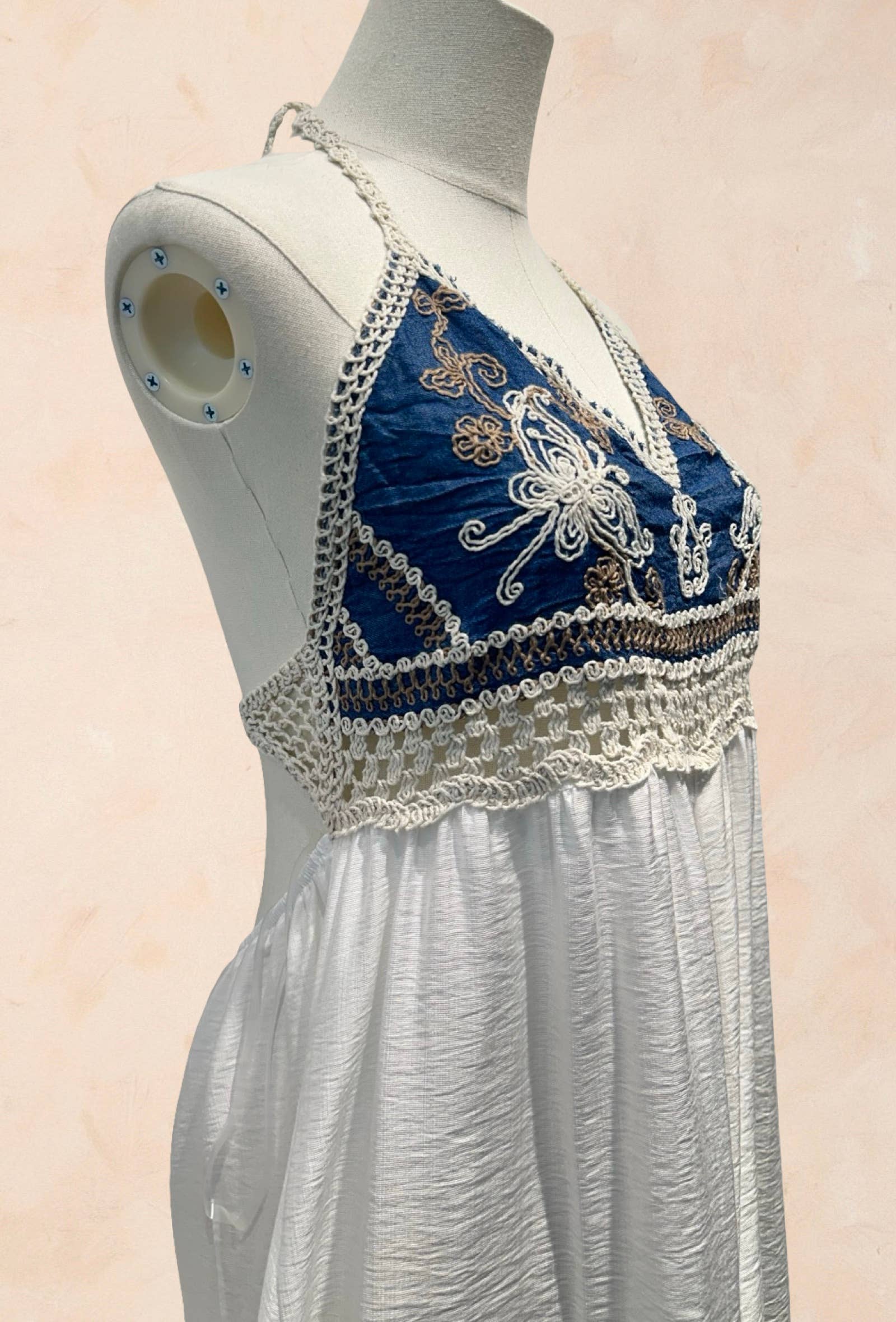 Robe mi longue bohème à dos nu Viscose