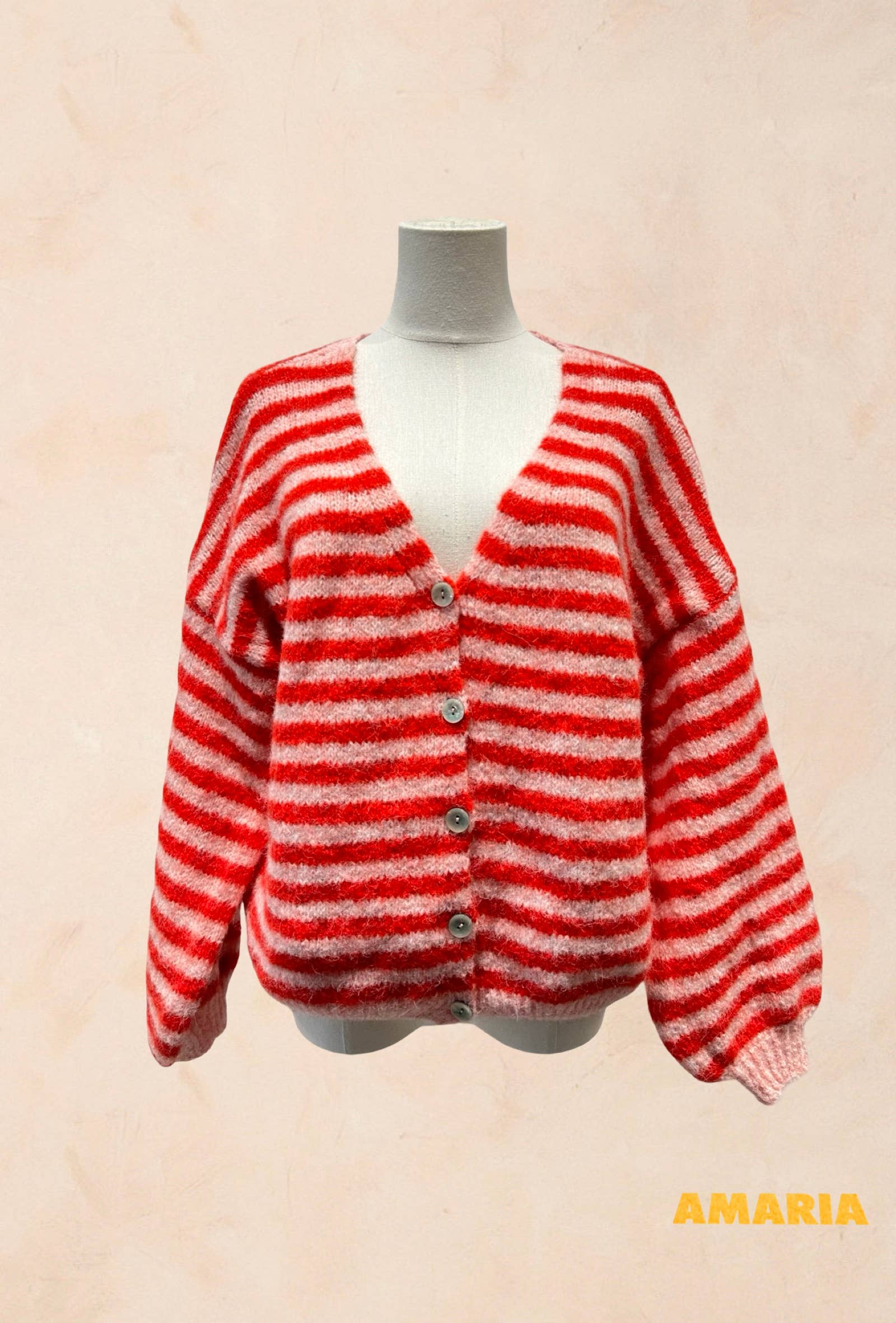 Gilet rayé oversize en maille douce LAINE