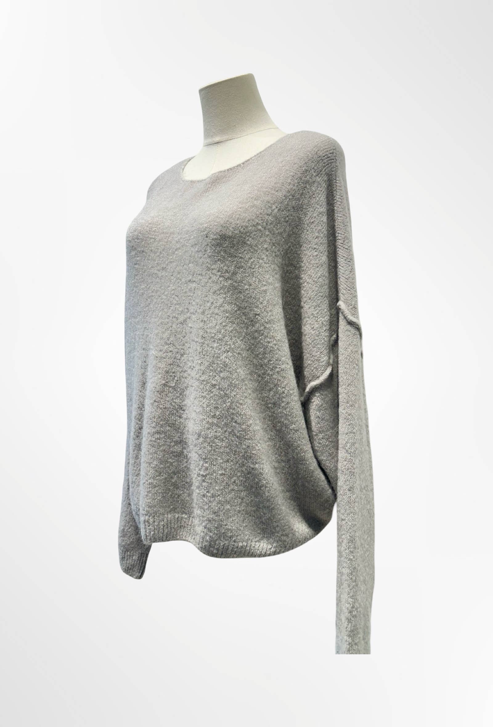 Pull Oversize Col Rond Maille Douce ALPAGA