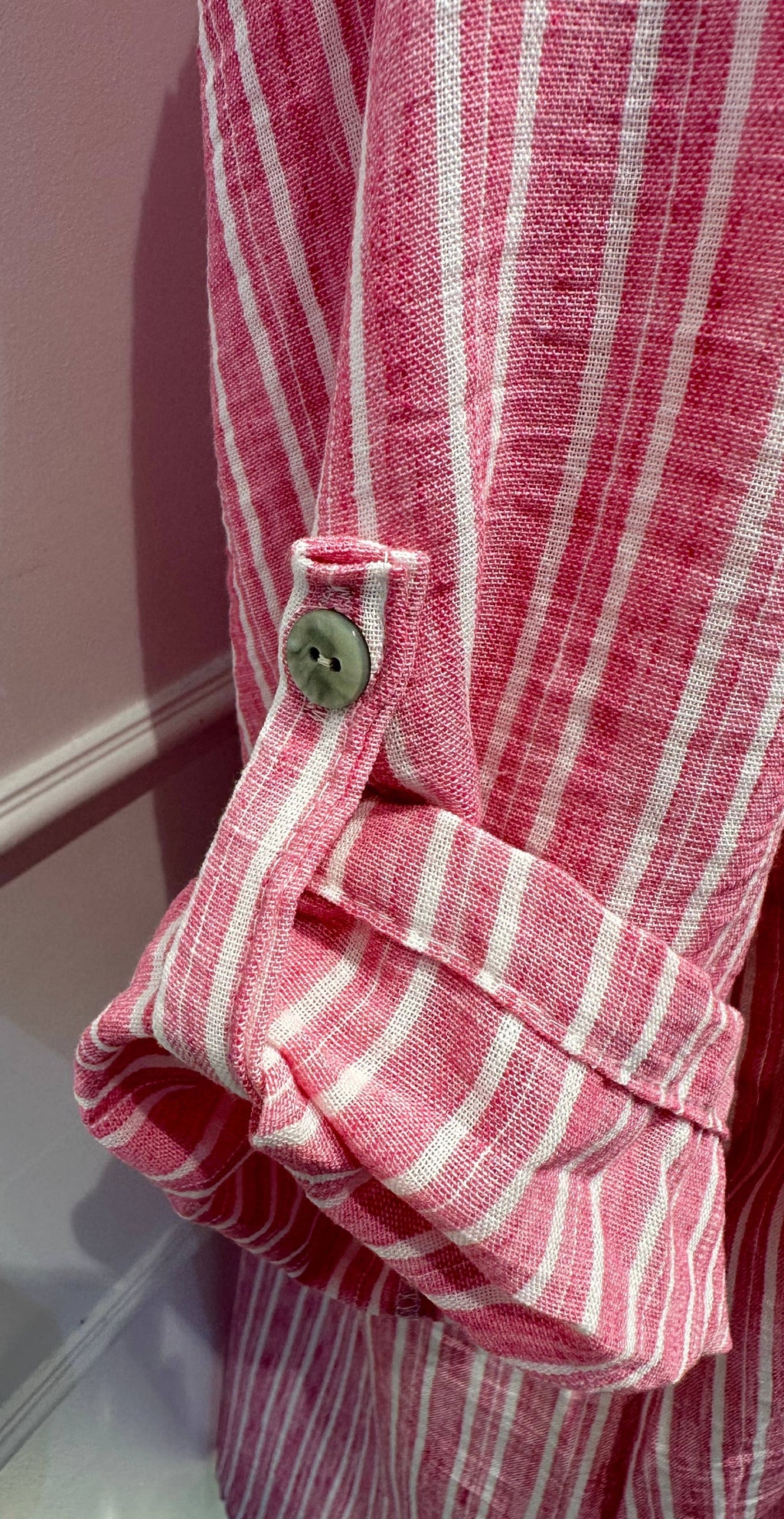 Chemise longue légère à rayures bleu et blanc