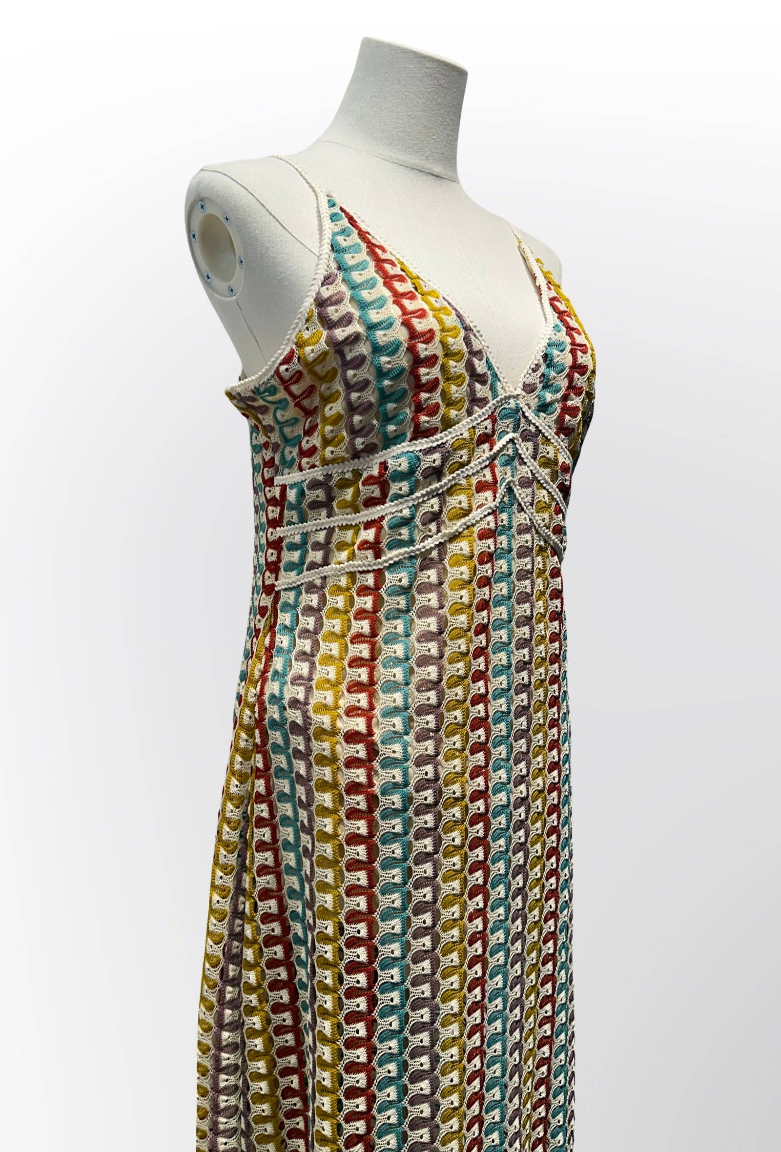 Robe longue crochet multicolore