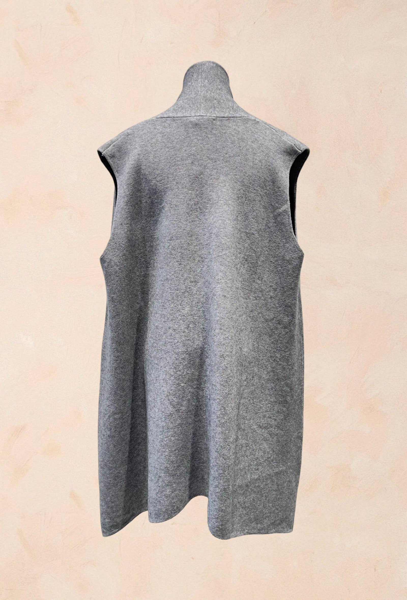 Gilet long sans manches à poches Viscose