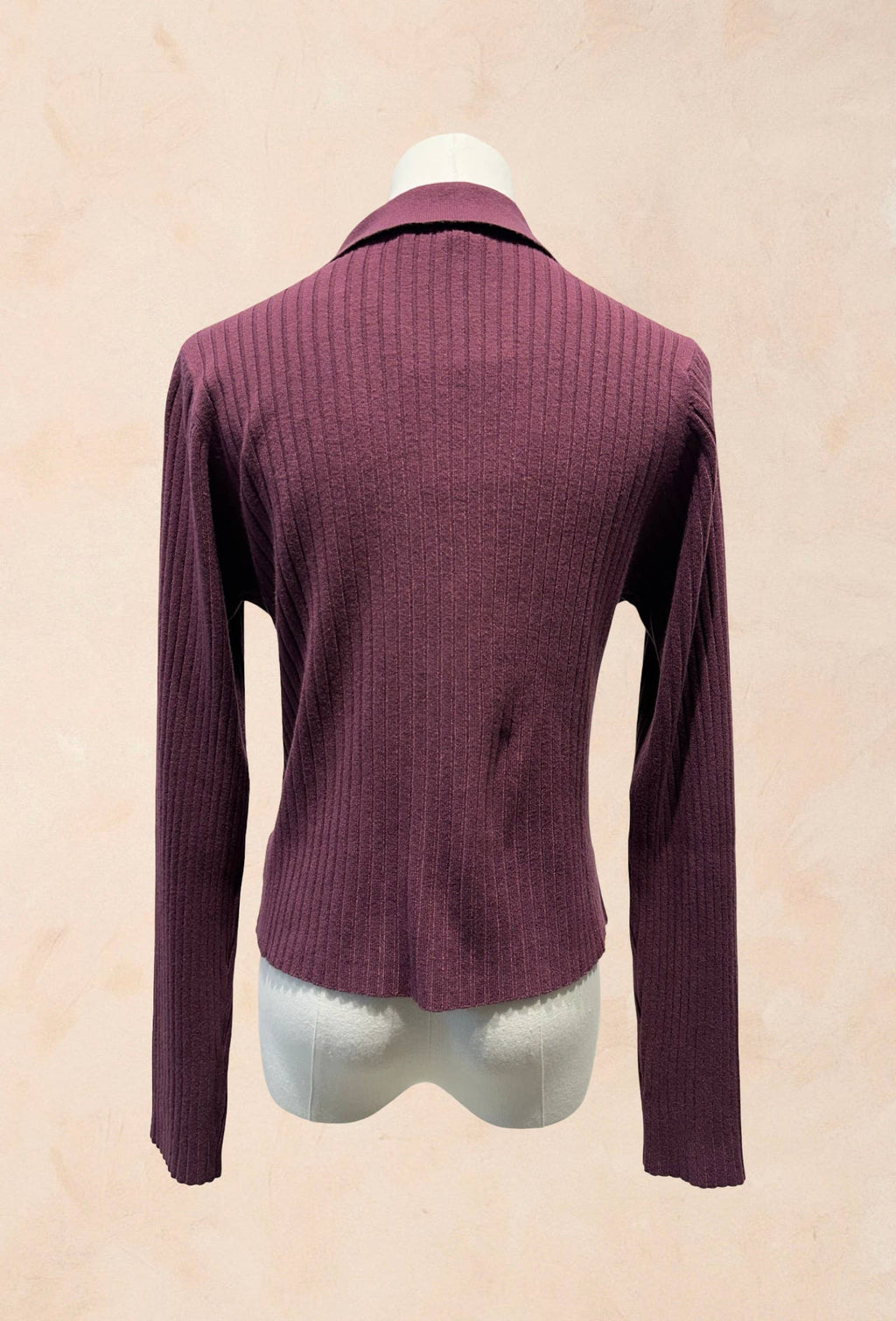 Gilet Boutonné Côtelé à Col Tailleur VISCOSE