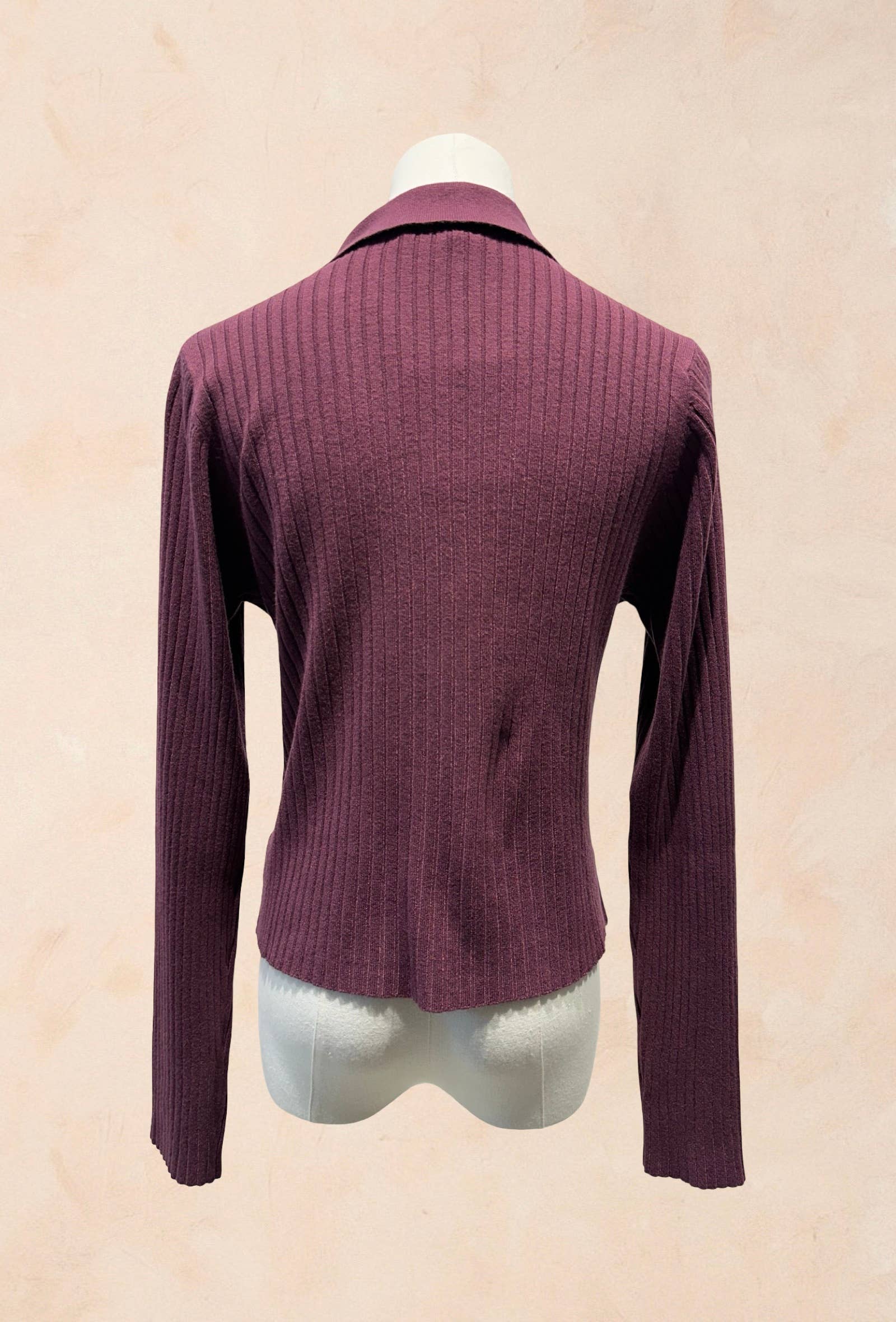 Gilet Boutonné Côtelé à Col Tailleur VISCOSE