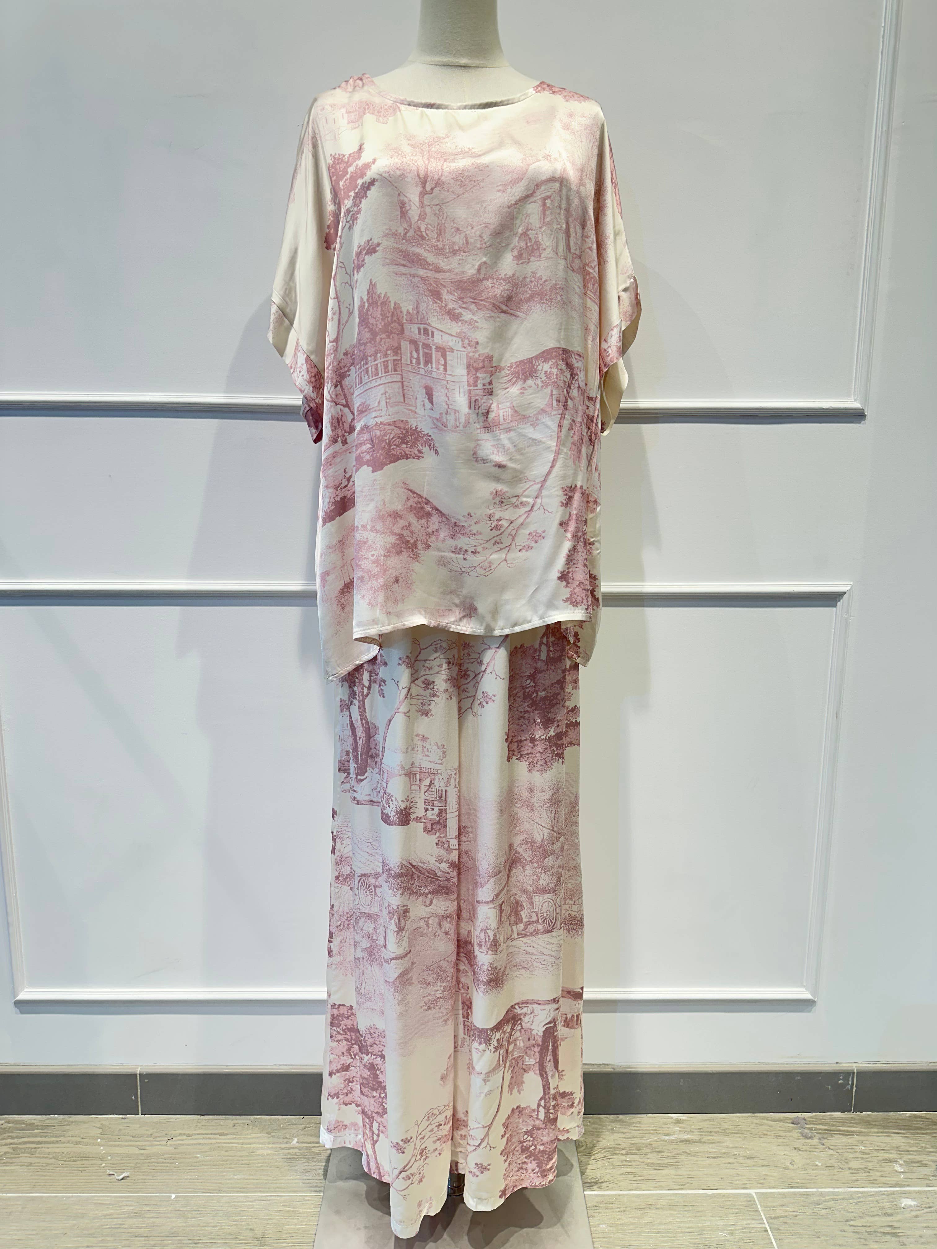 Ensemble fluide imprimé toile de Jouy % VISCOSE