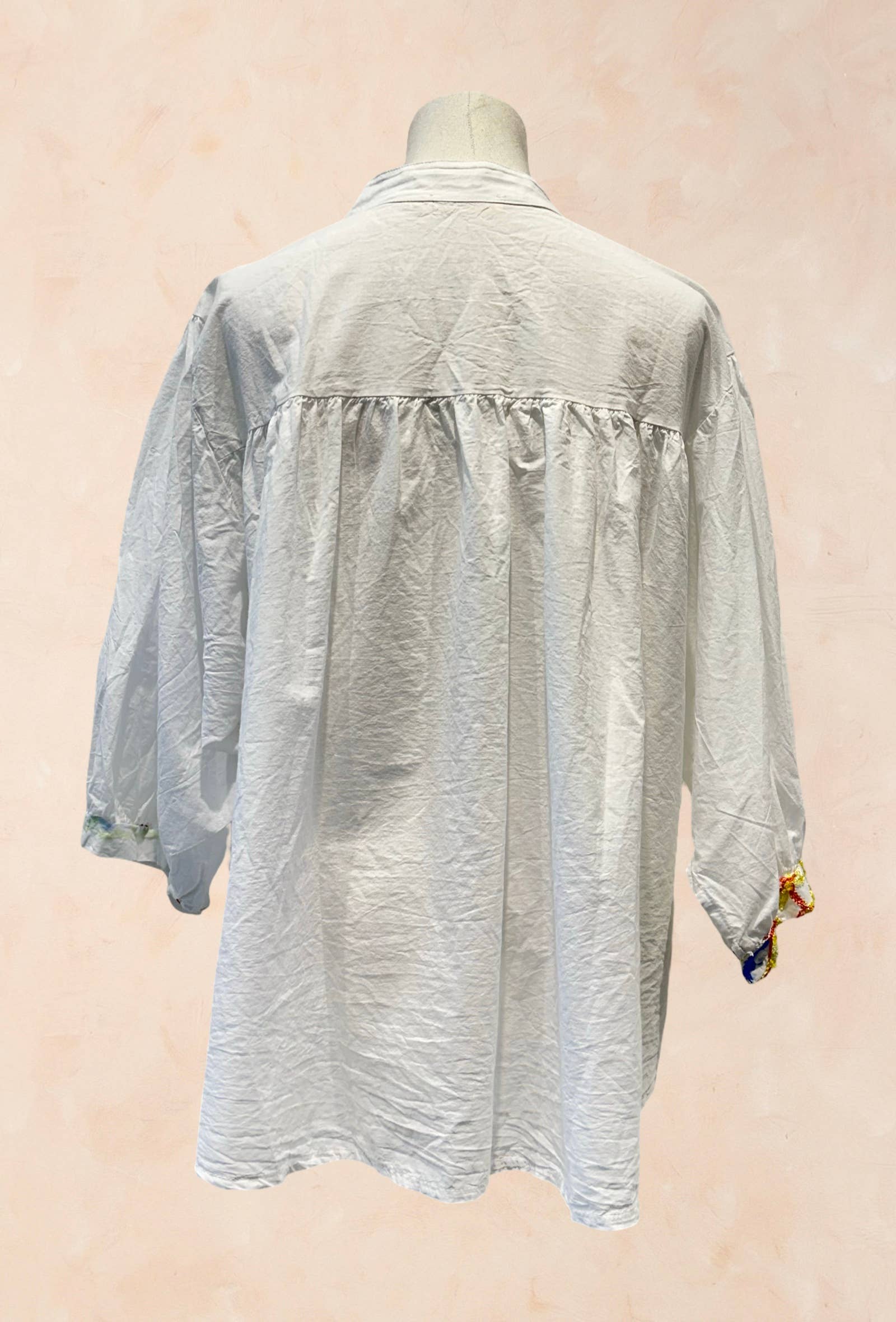 Chemise Blanche Brodée Multicolore