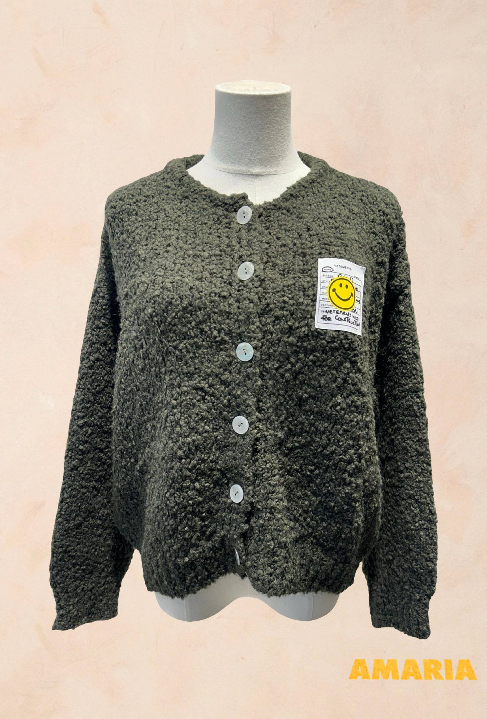 Gilet bouclette avec patch Smiley LAINE APLAGA