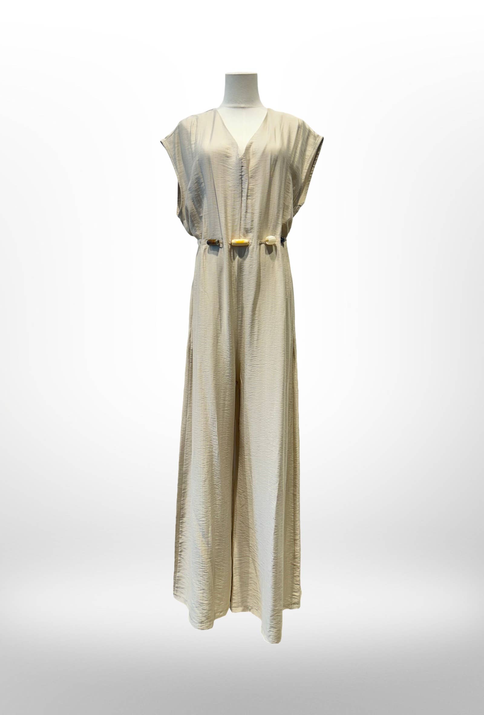 Robe Combinaison Longue avec Ceinture de Perles