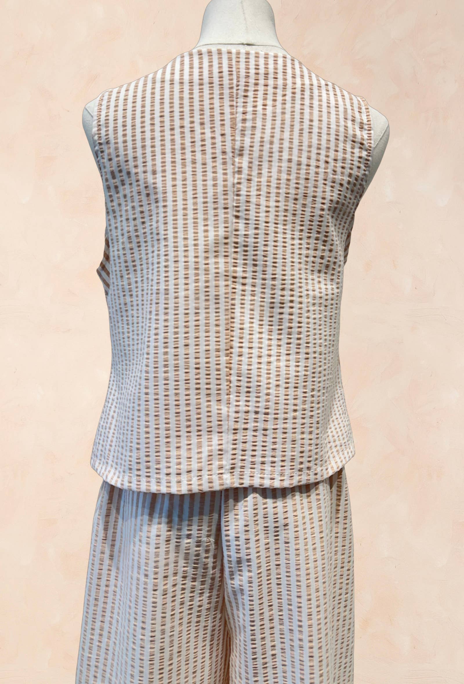 Ensemble gilet sans manches/ pantalon estival imprimé