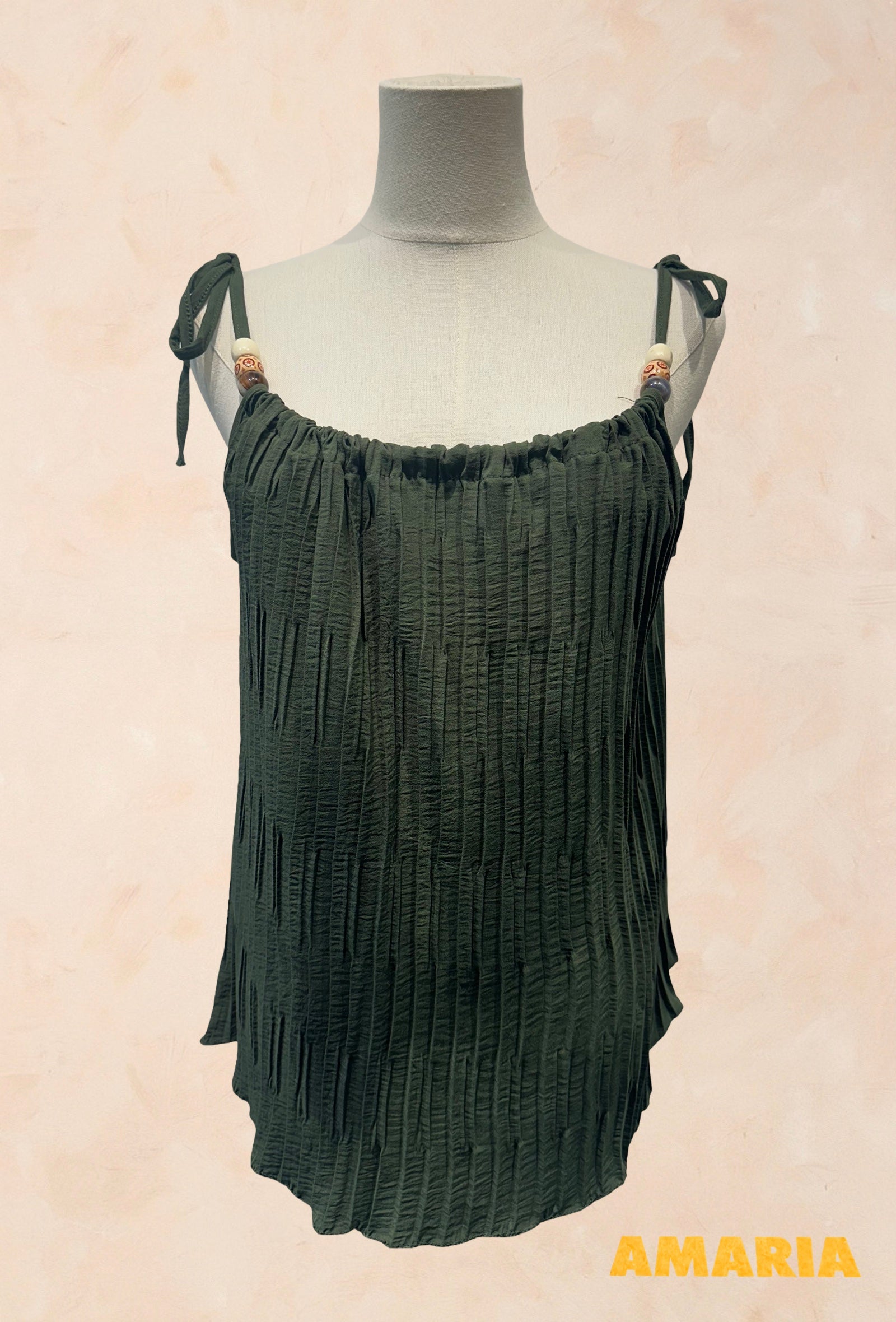 Top plissé à bretelles fines - Viscose