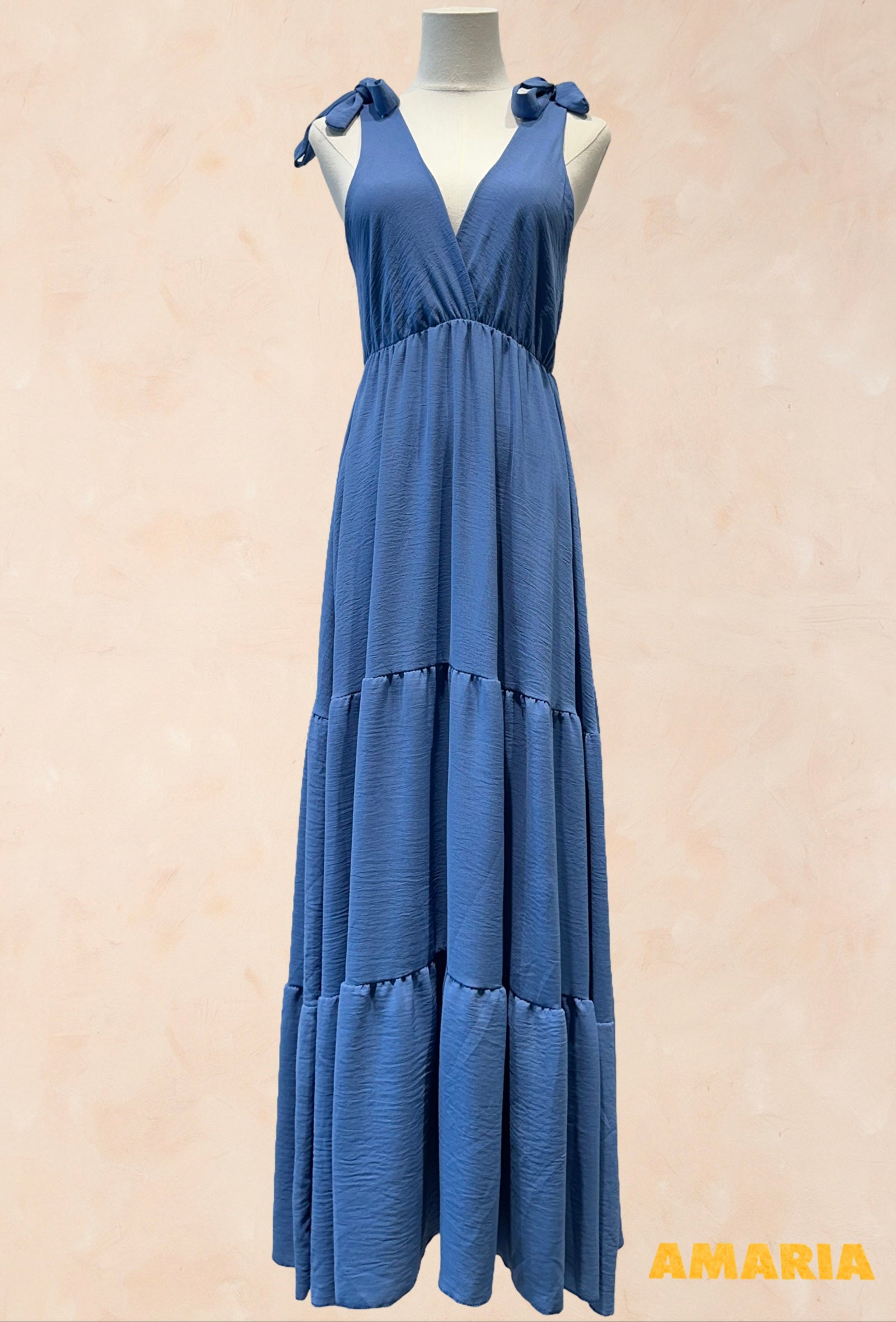 Robe longue à nouer aux épaules - Viscose