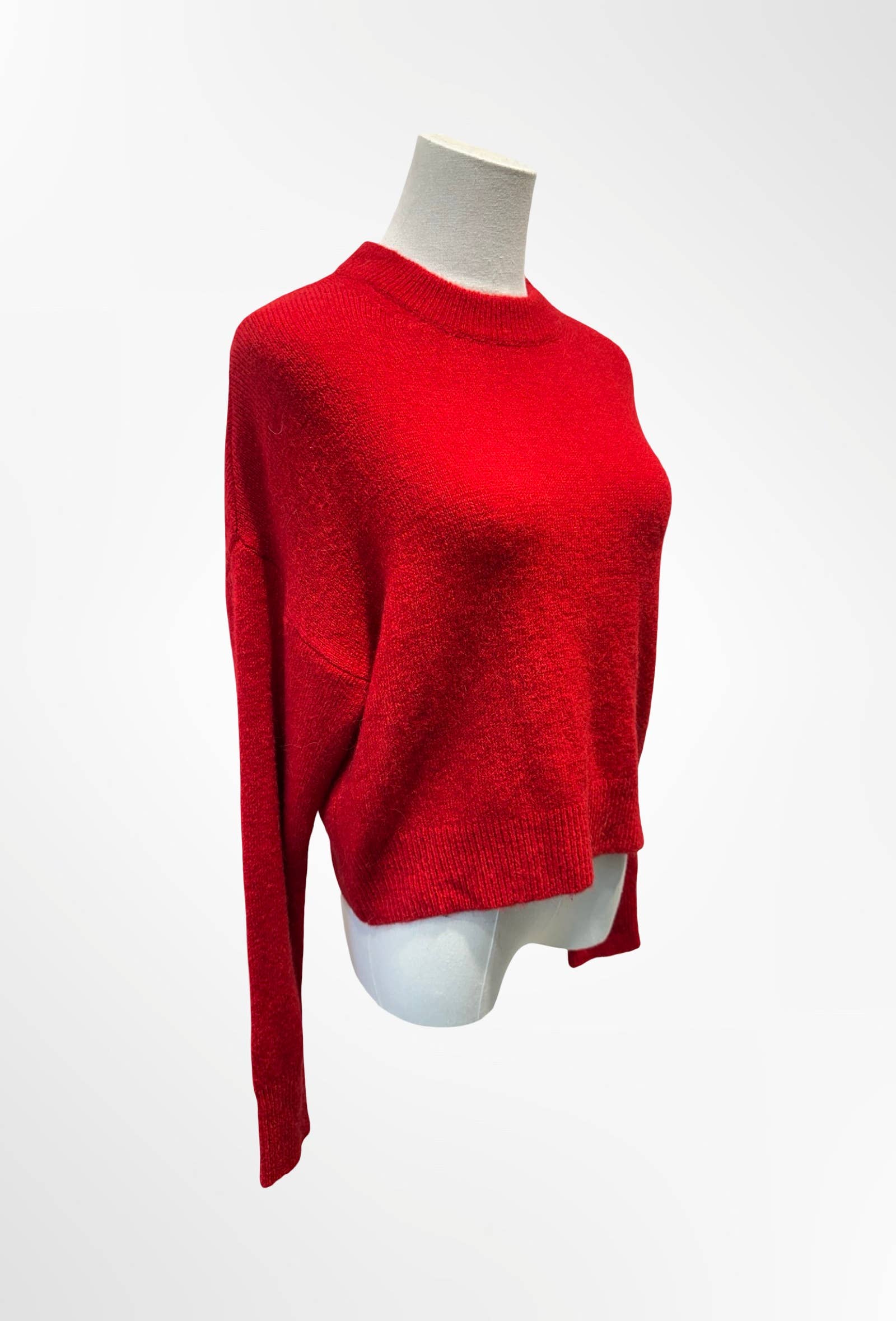 Pull Cropped Col Montant Maille Douce ALPAGA