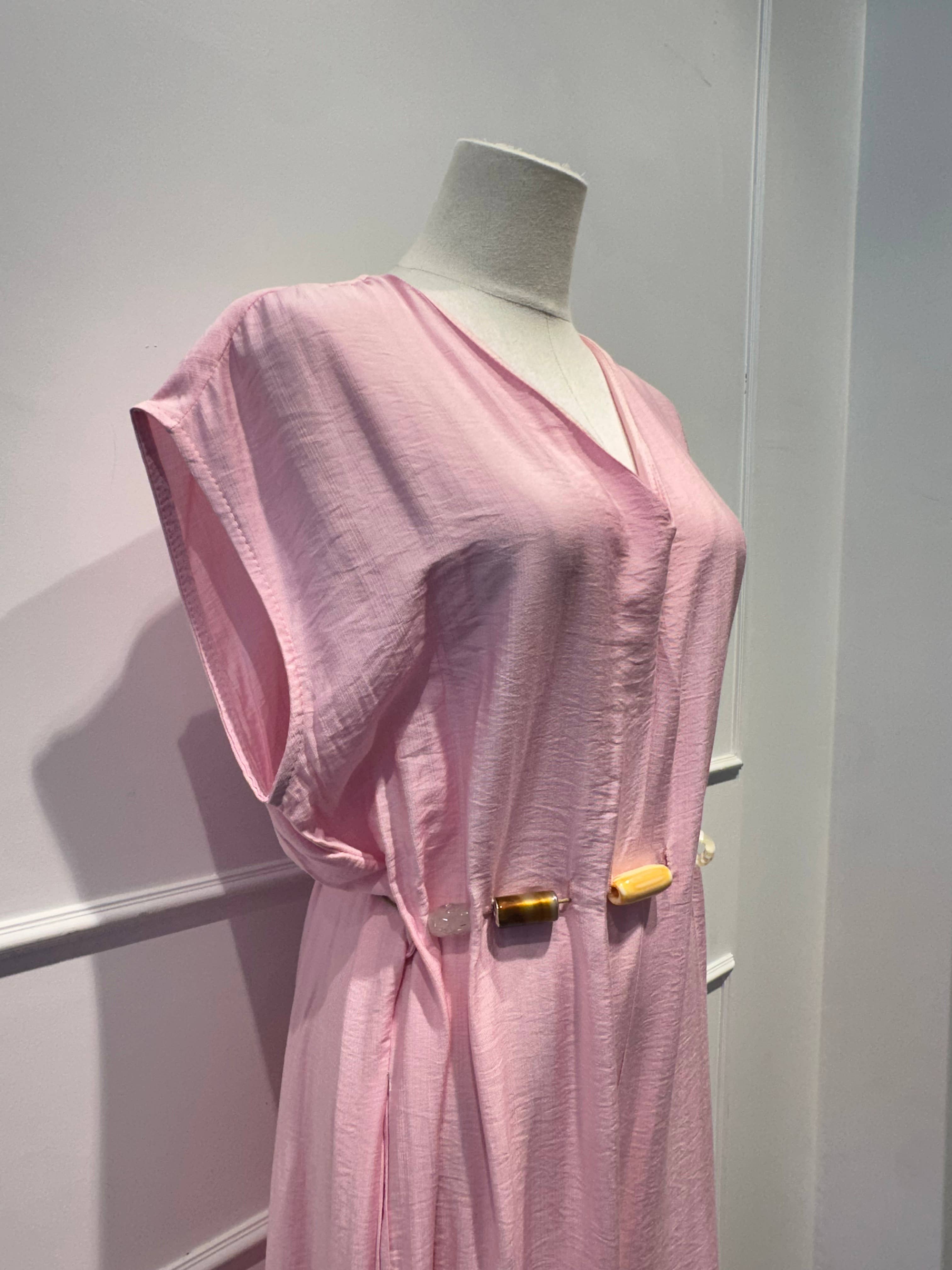 Robe Combinaison Longue avec Ceinture de Perles