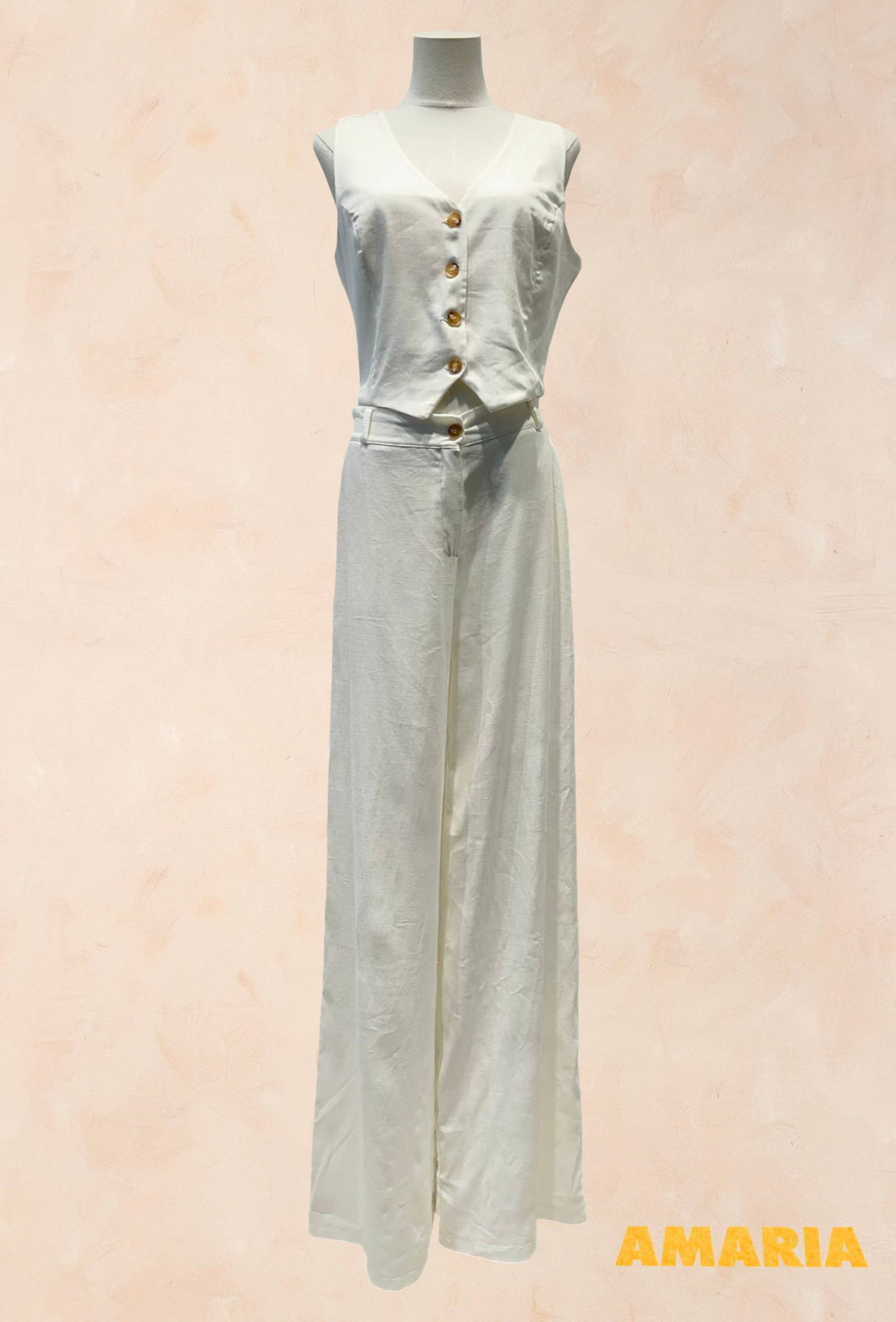 Ensemble Gilet et Pantalon Large Femme VISCOSE LIN