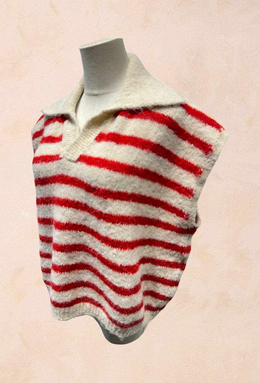 Pull sans manches à rayures avec col LAINE