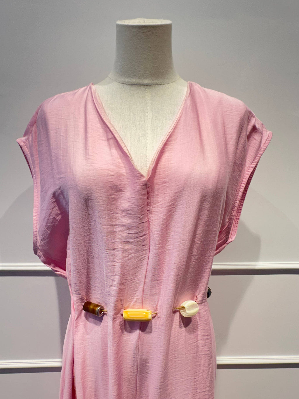 Robe Combinaison Longue avec Ceinture de Perles