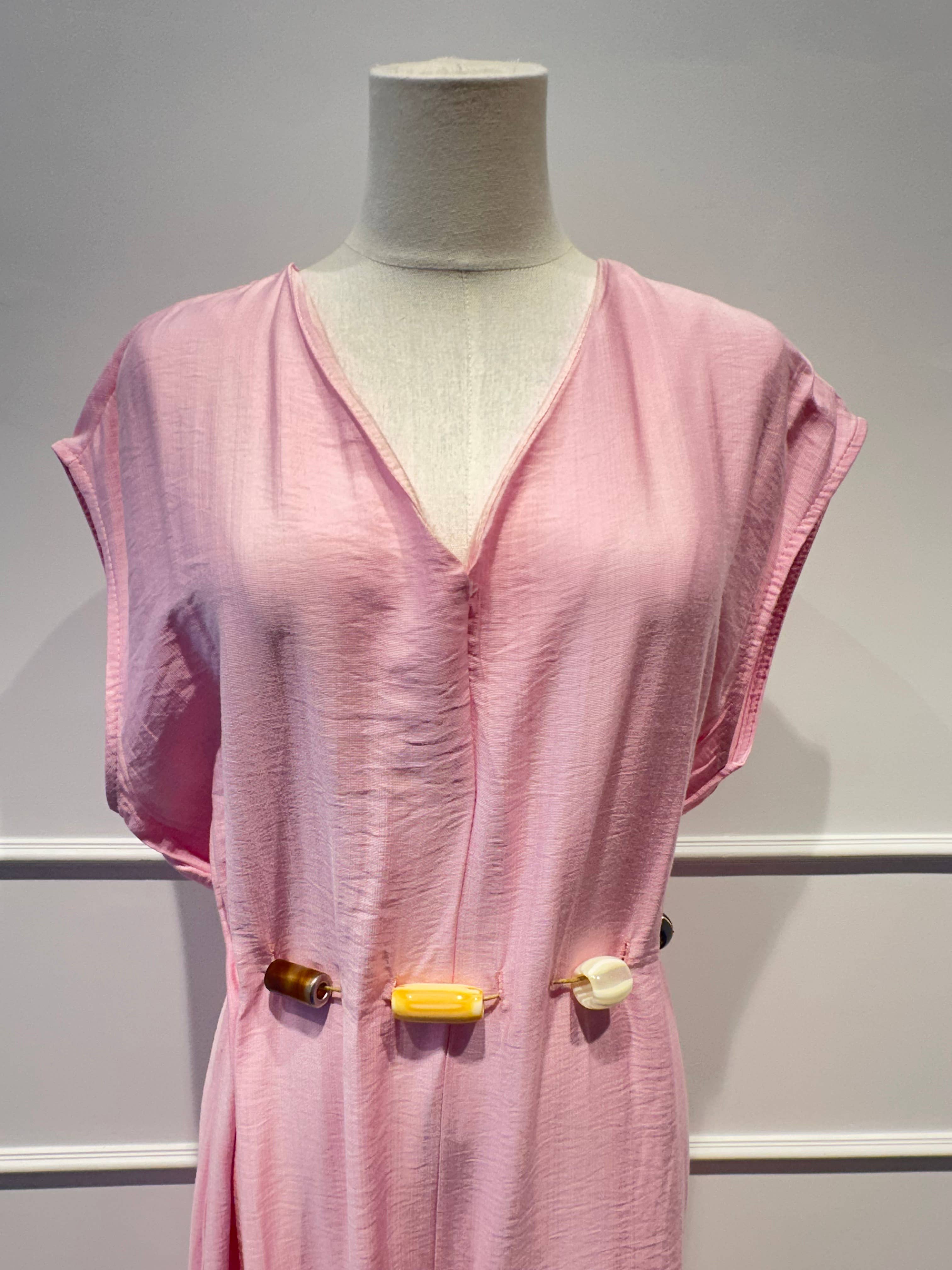 Robe Combinaison Longue avec Ceinture de Perles