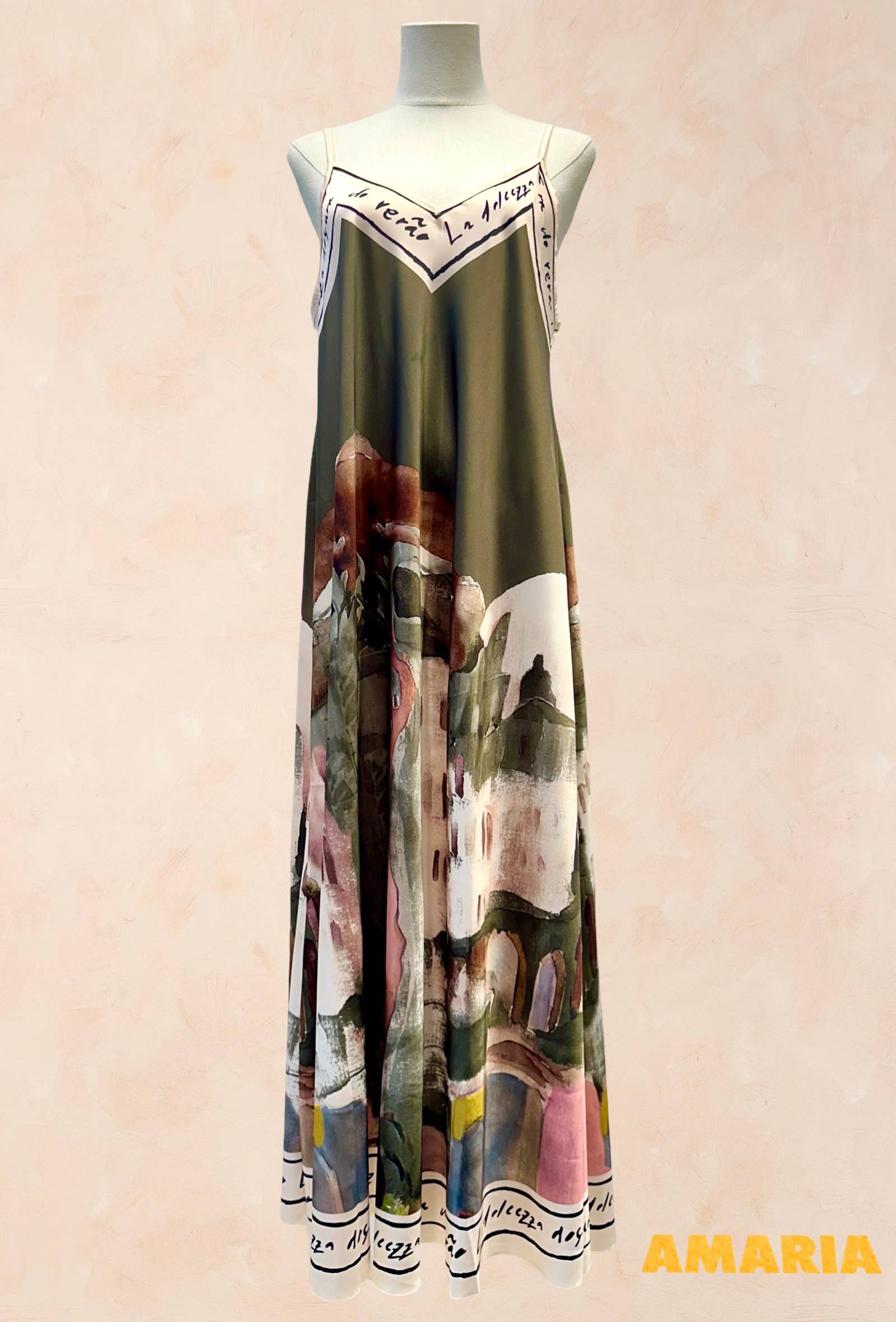 Robe Viscose Soie Imprimé Fluide à Bretelles VISCOSE