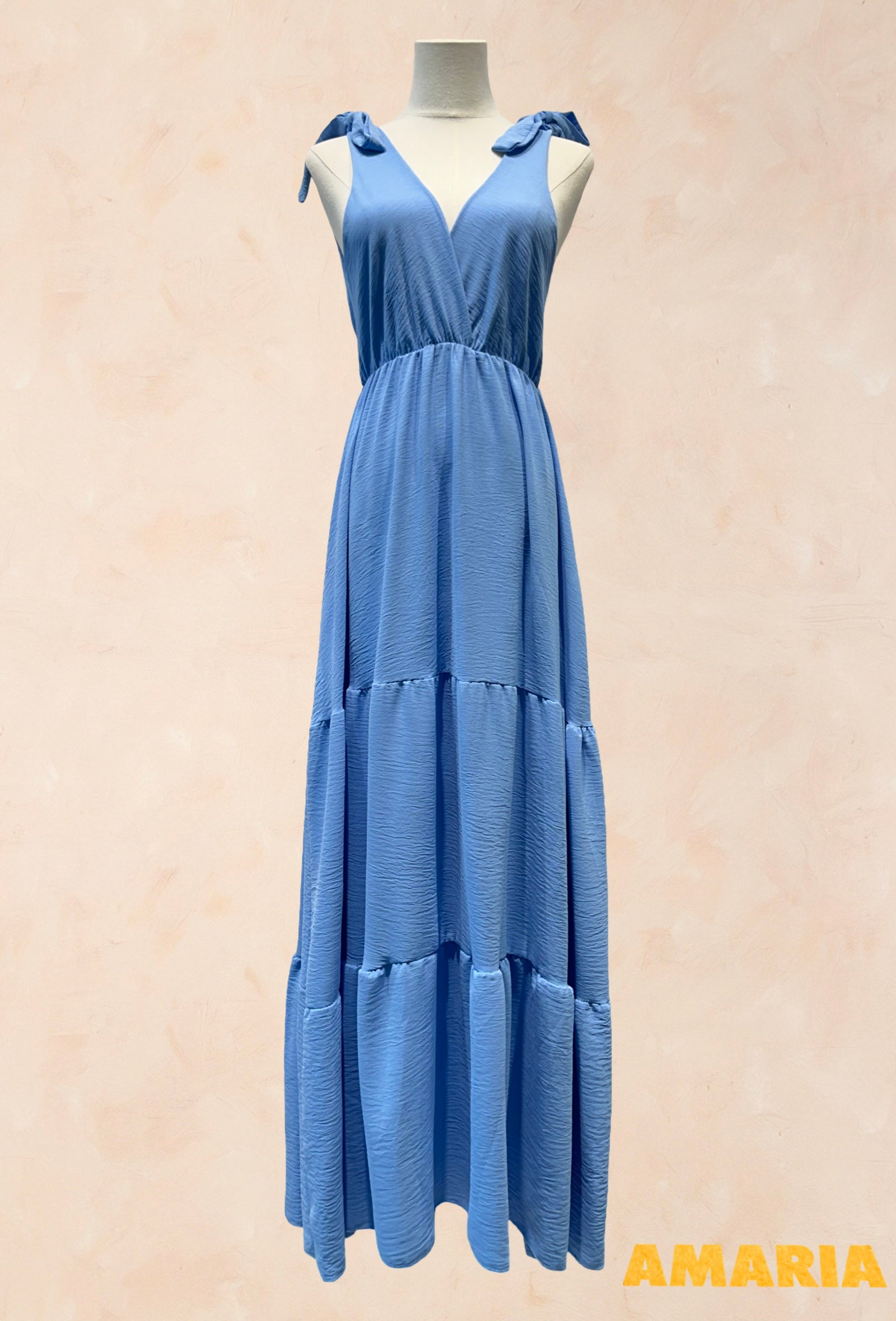Robe longue à nouer aux épaules - Viscose