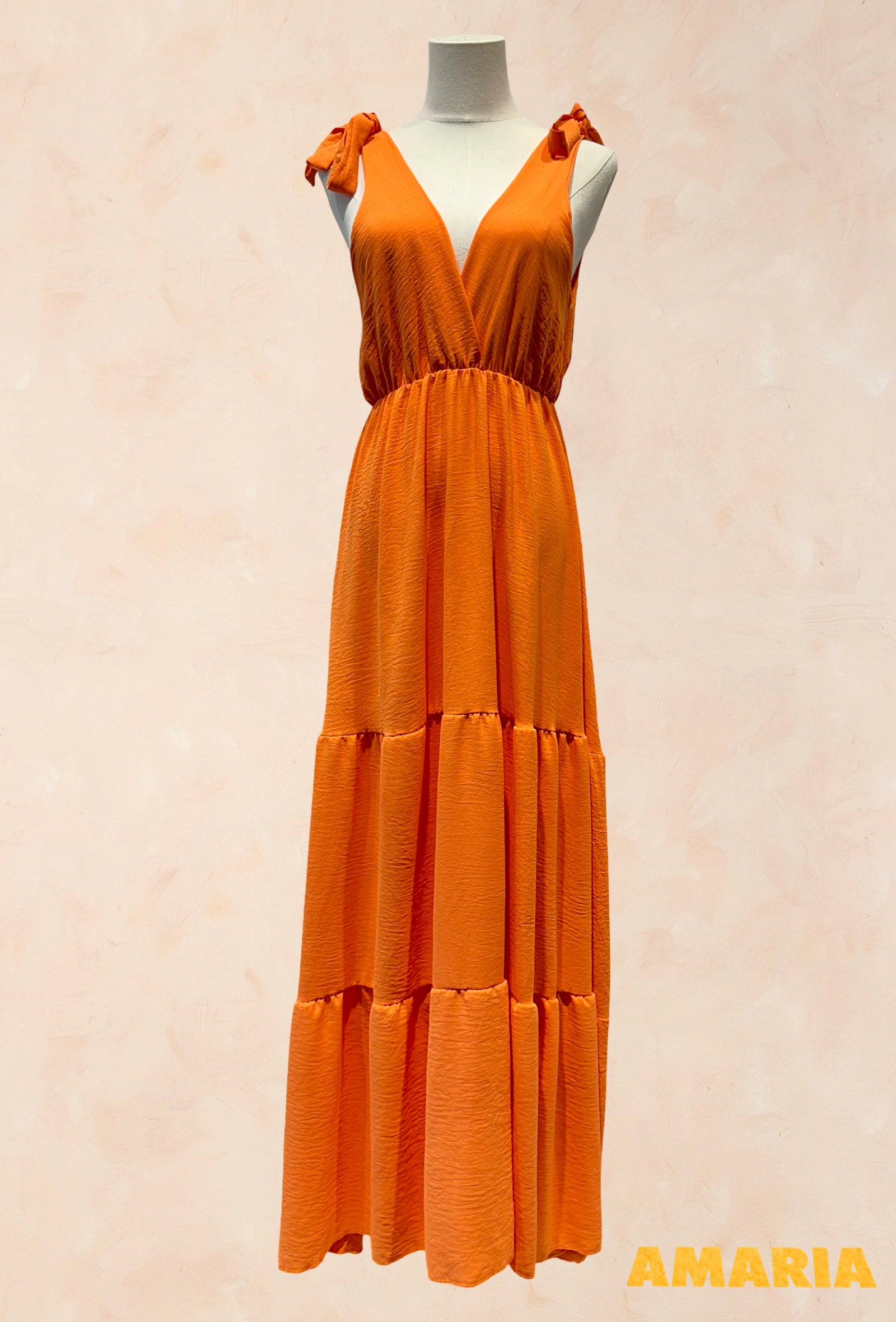 Robe longue à nouer aux épaules - Viscose