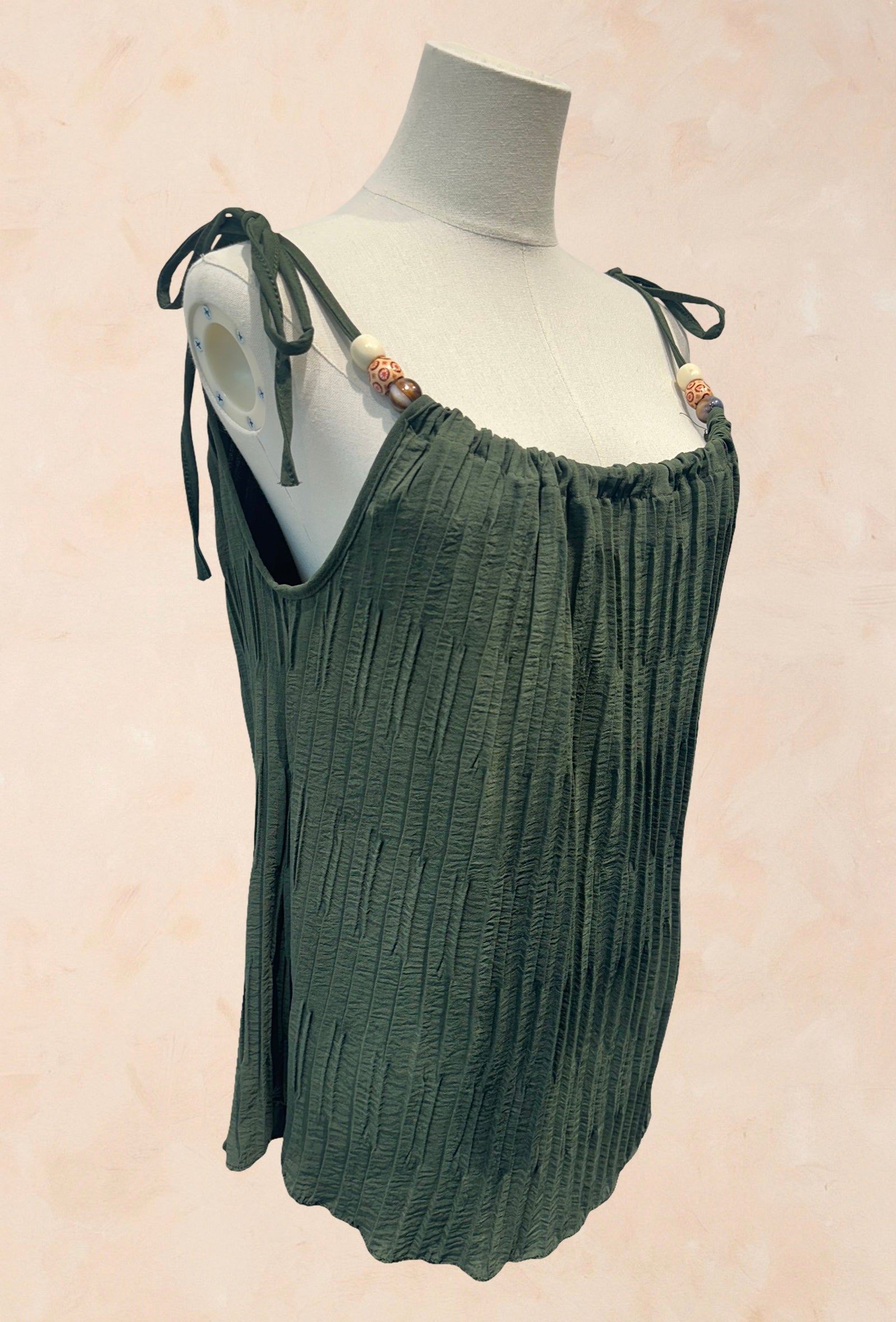 Top plissé à bretelles fines - Viscose