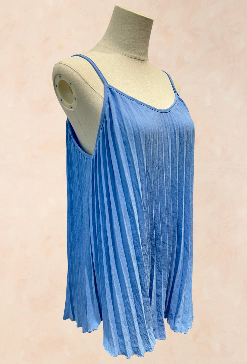 Top Plissé VISCOSE– Bretelles fines, coupe fluide et élégante