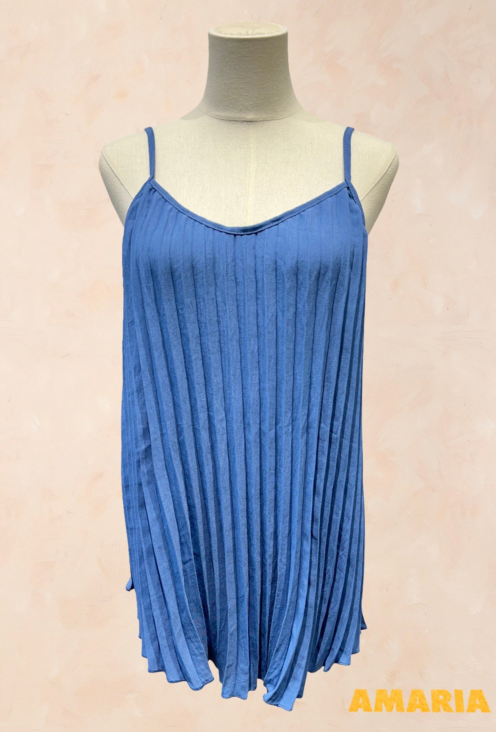 Top Plissé VISCOSE– Bretelles fines, coupe fluide et élégante