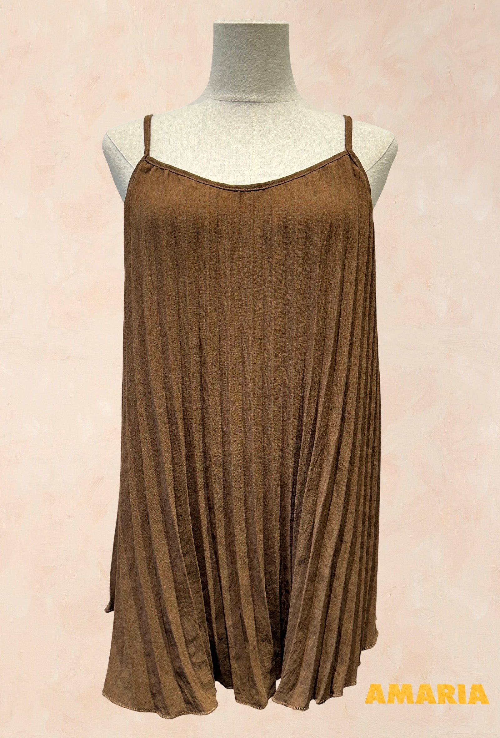 Top Plissé VISCOSE– Bretelles fines, coupe fluide et élégante