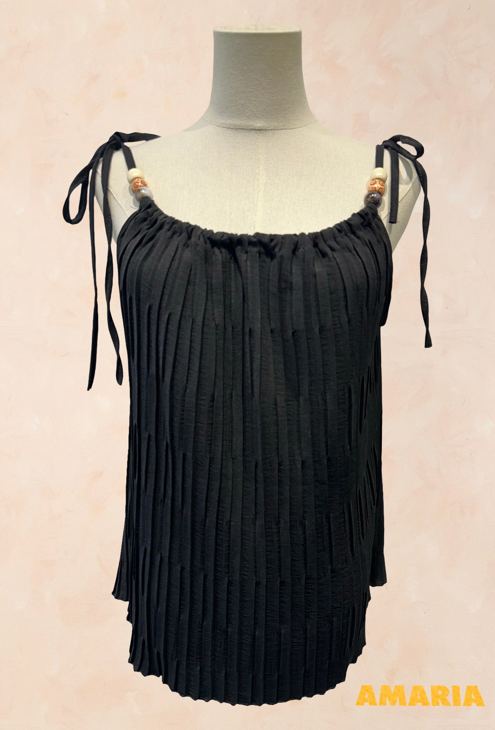 Top plissé à bretelles fines - Viscose