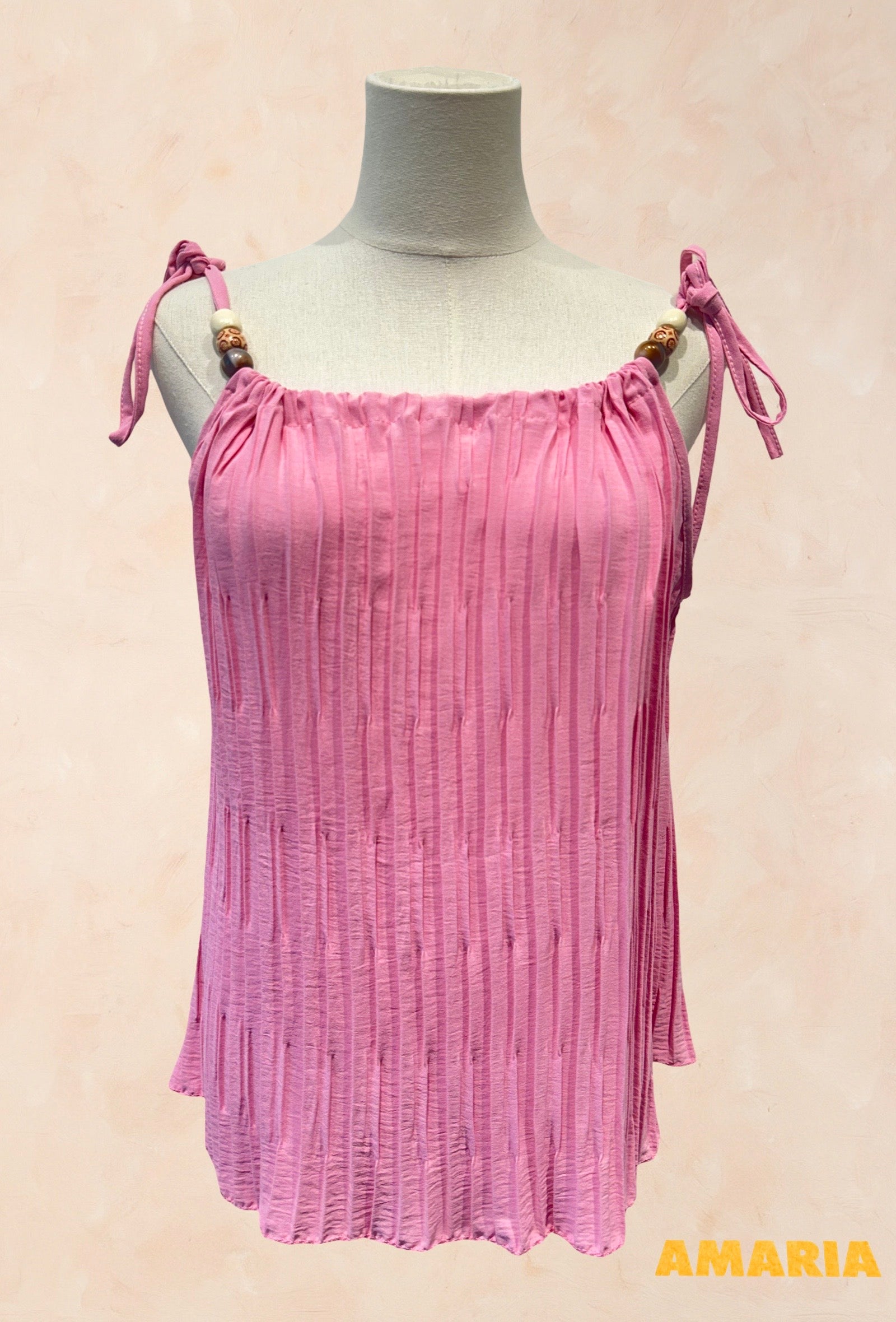 Top plissé à bretelles fines - Viscose