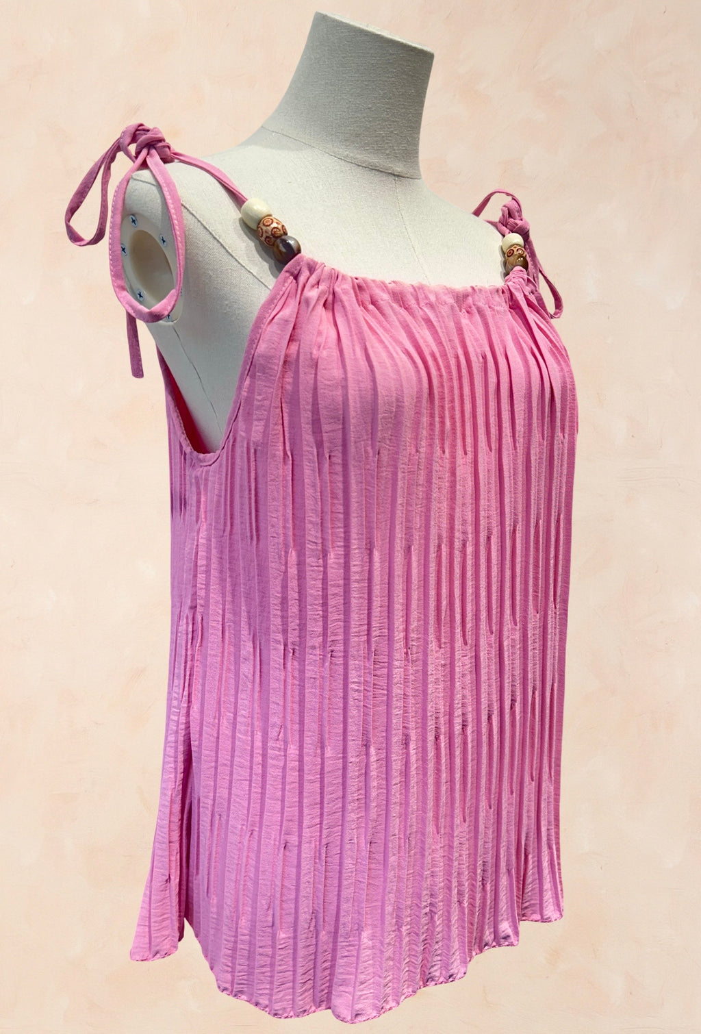 Top plissé à bretelles fines - Viscose