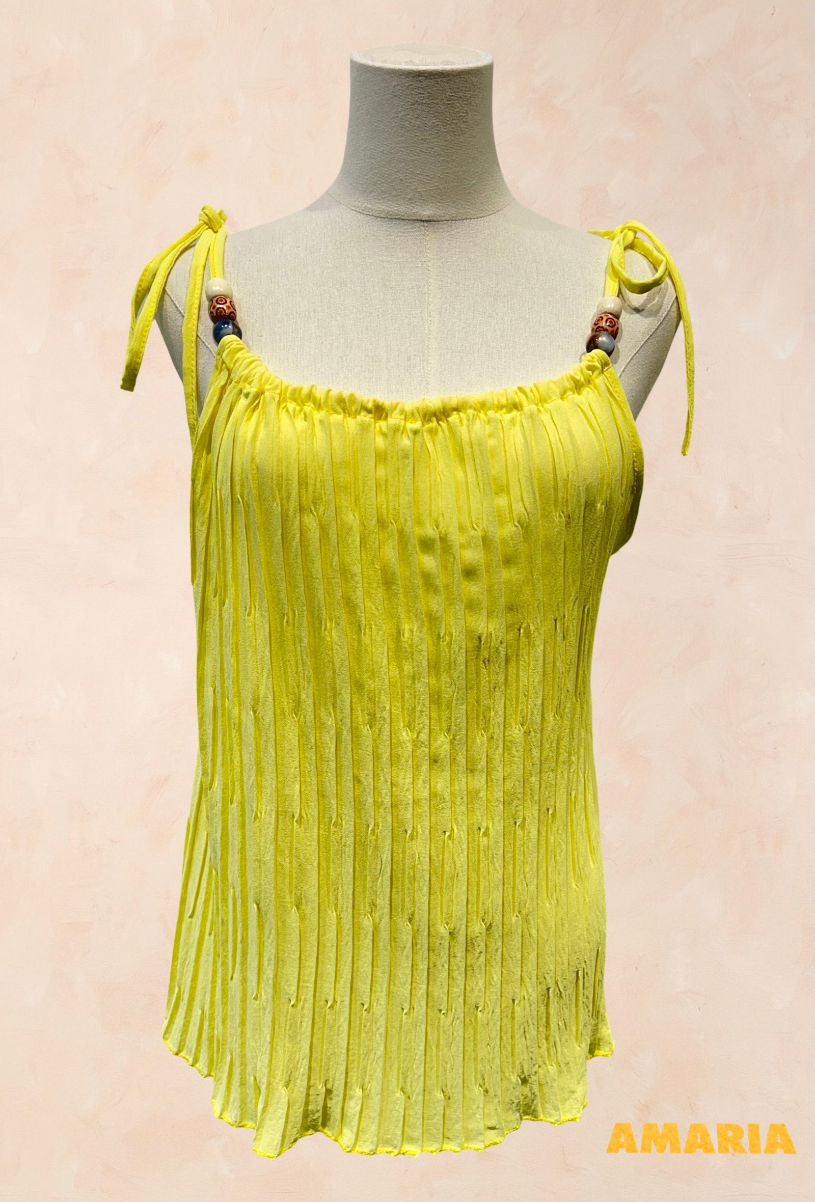 Top plissé à bretelles fines - Viscose