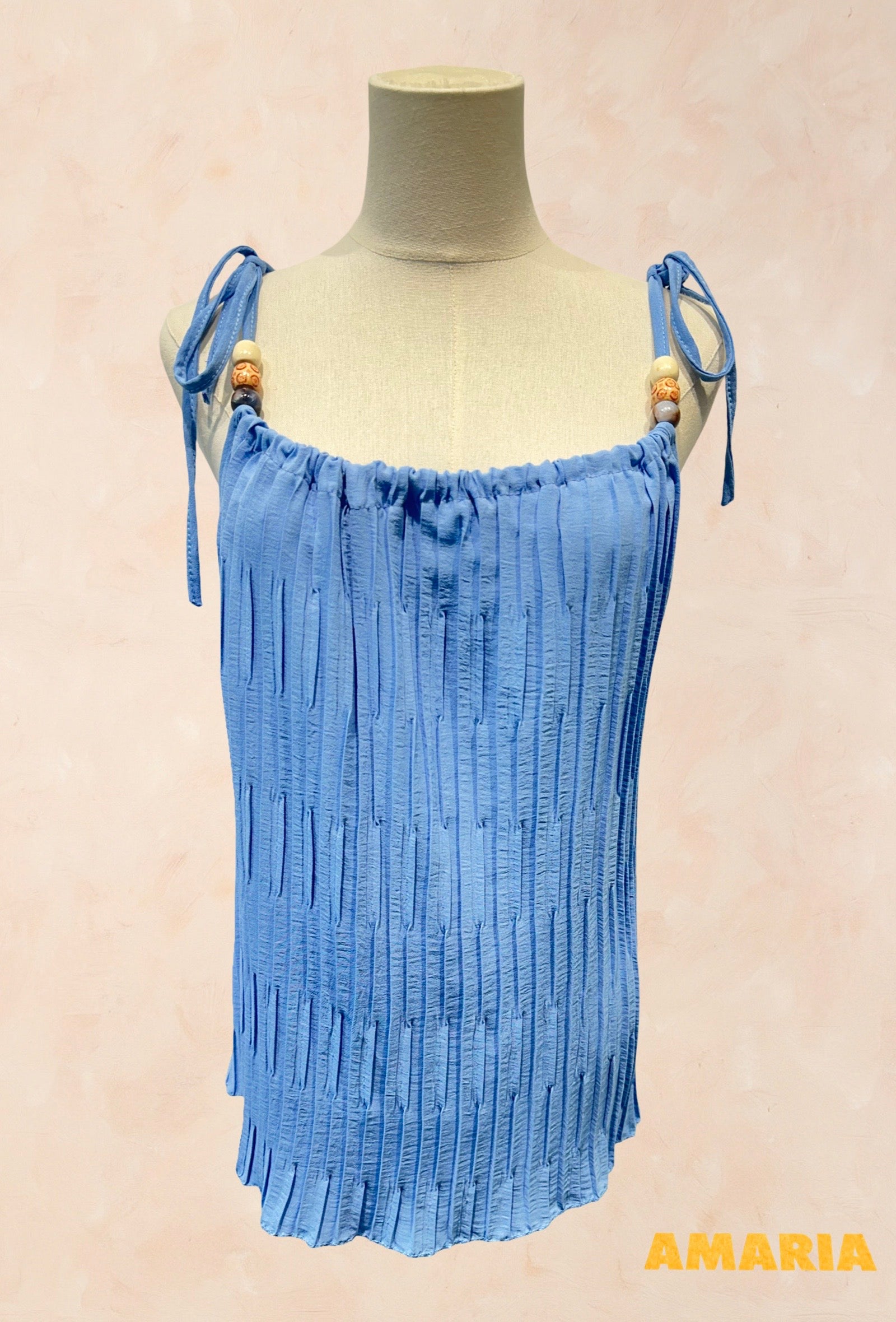 Top plissé à bretelles fines - Viscose